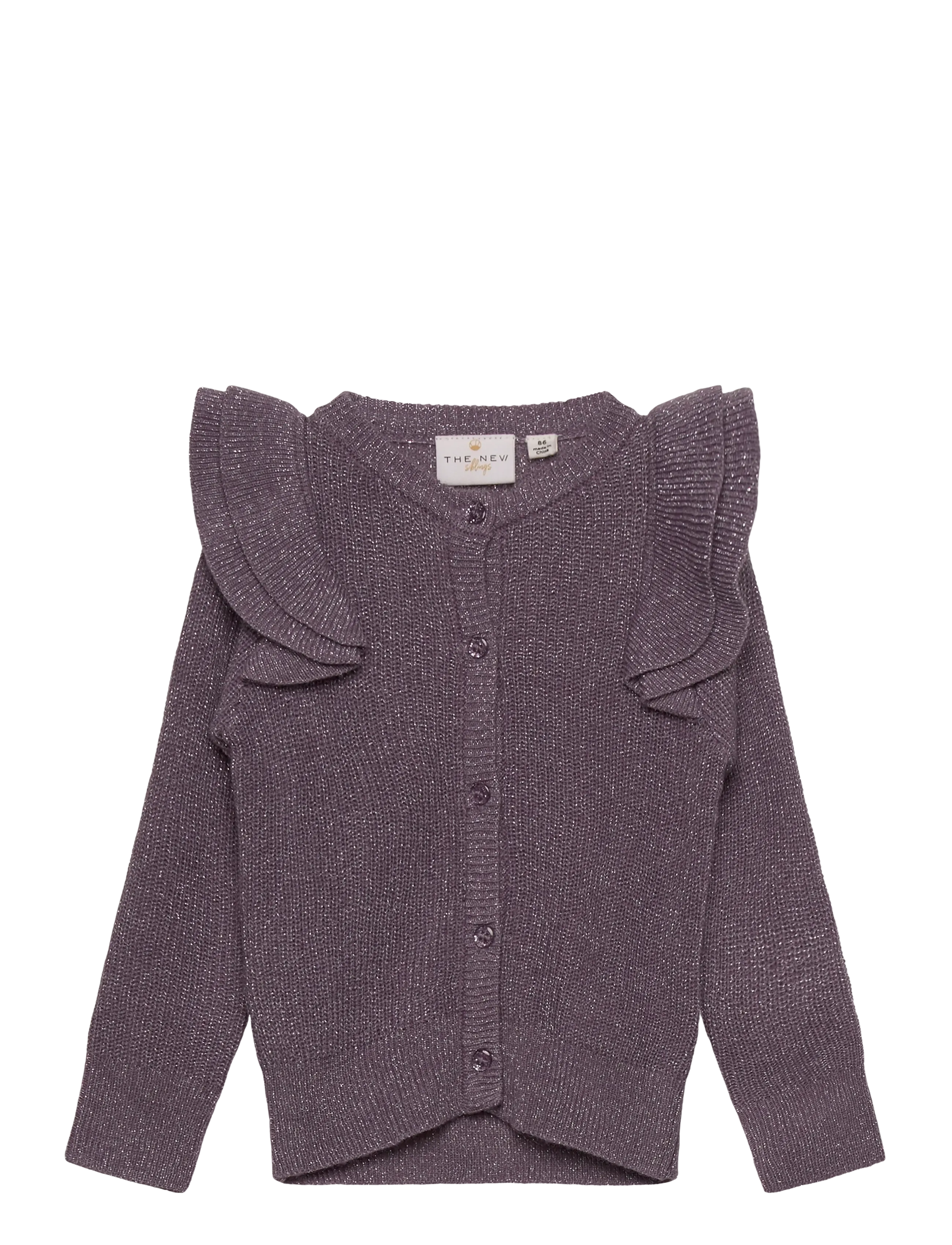 The New Tnstperle Glitter Knit Cardigan, 86, Knitwear, Lila - Cardigans, Kinder