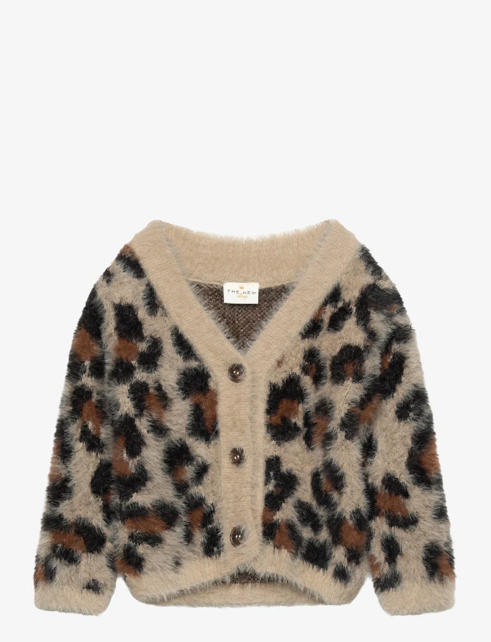 The New - TNSTPamela Jacquard Cardigan - koftor - feather gray aop - 1