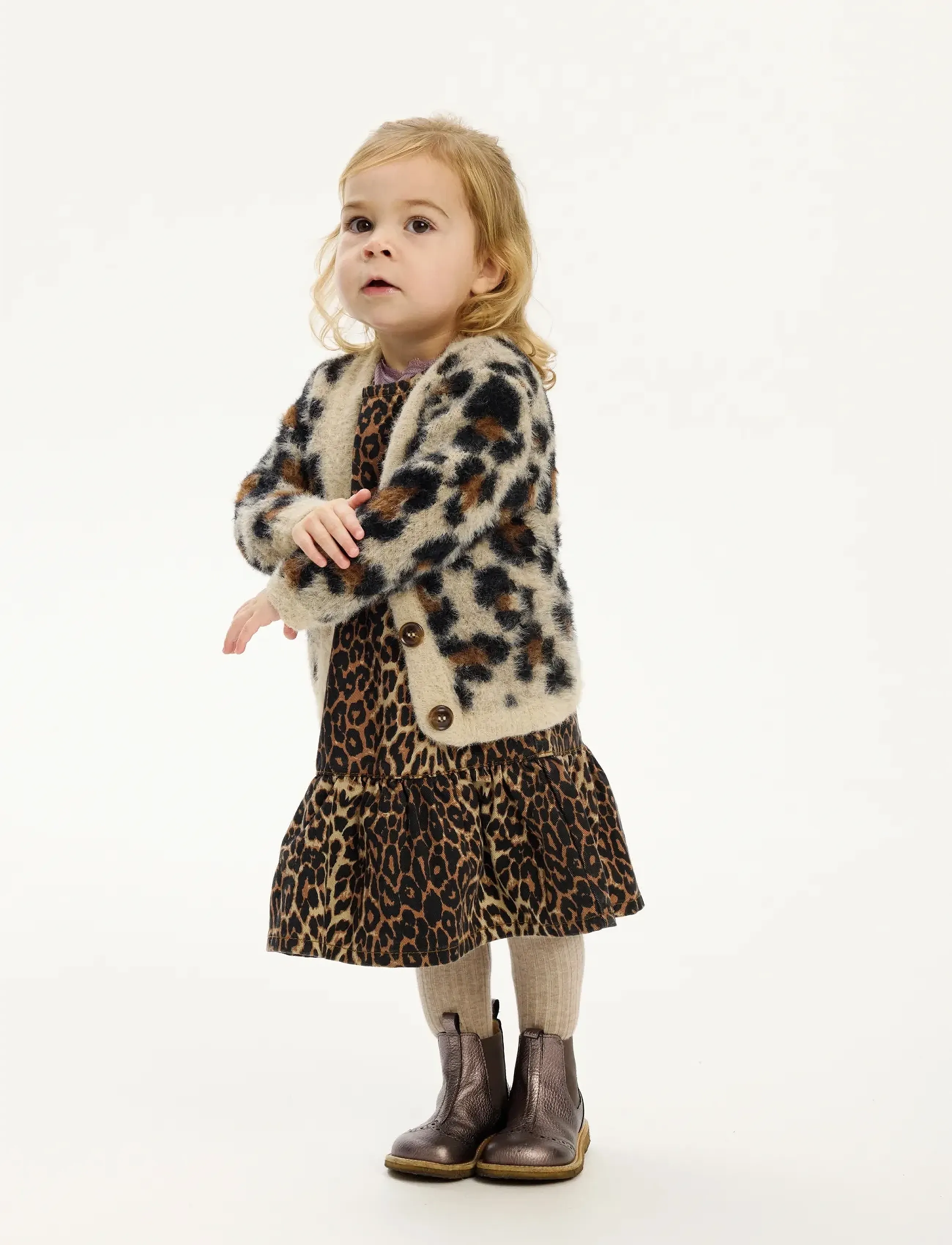 The New Tnstpamela Jacquard Cardigan, 98, Knitwear, Beige - Cardigans, Kinder