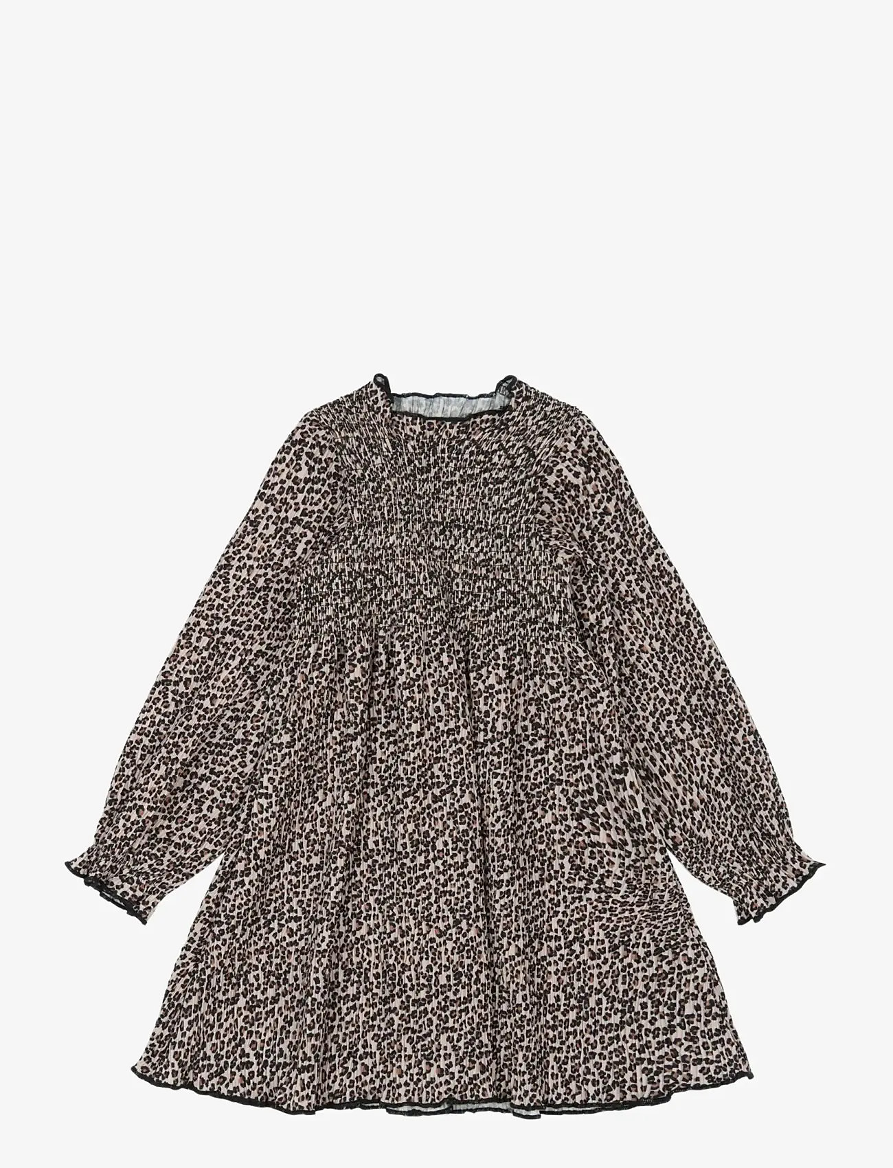 The New - TNSTPetula L_S Pleat Dress - langärmelige babykleider - feather gray aop - 0