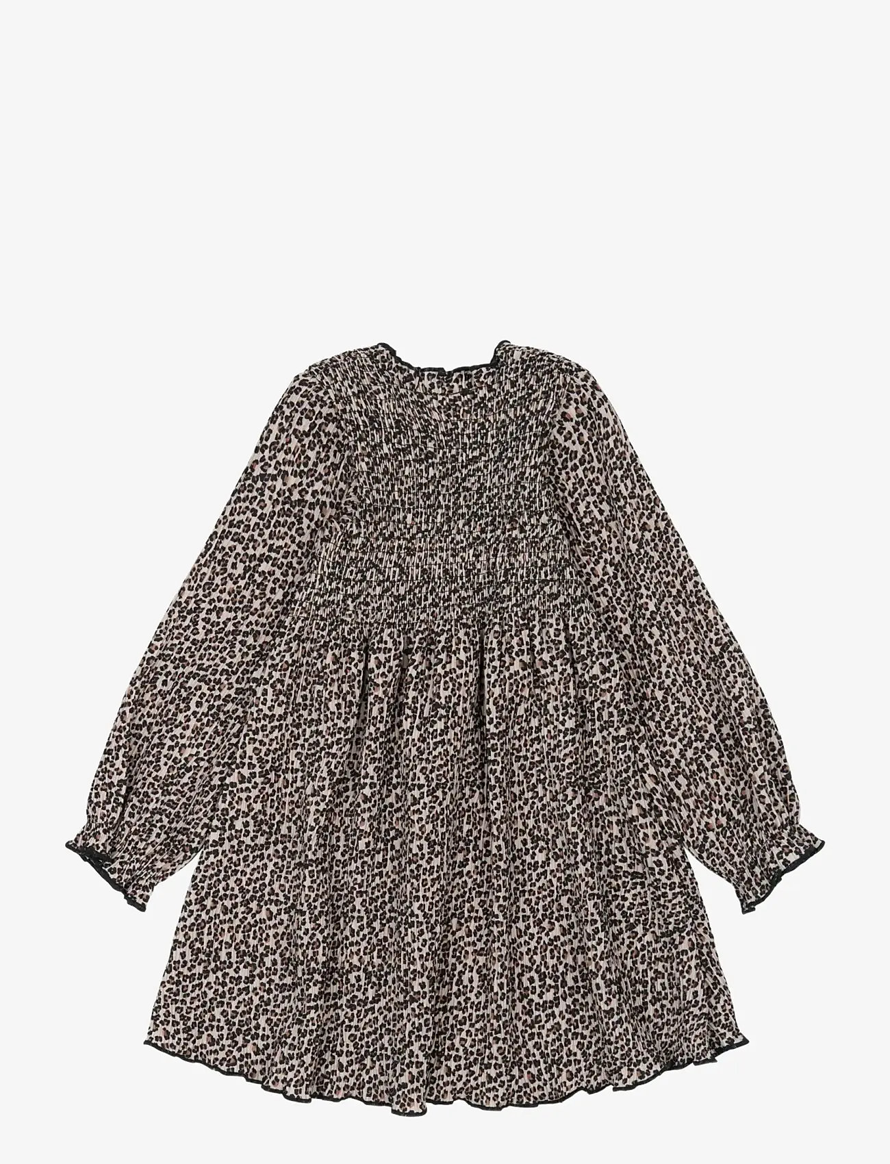 The New - TNSTPetula L_S Pleat Dress - langärmelige babykleider - feather gray aop - 1