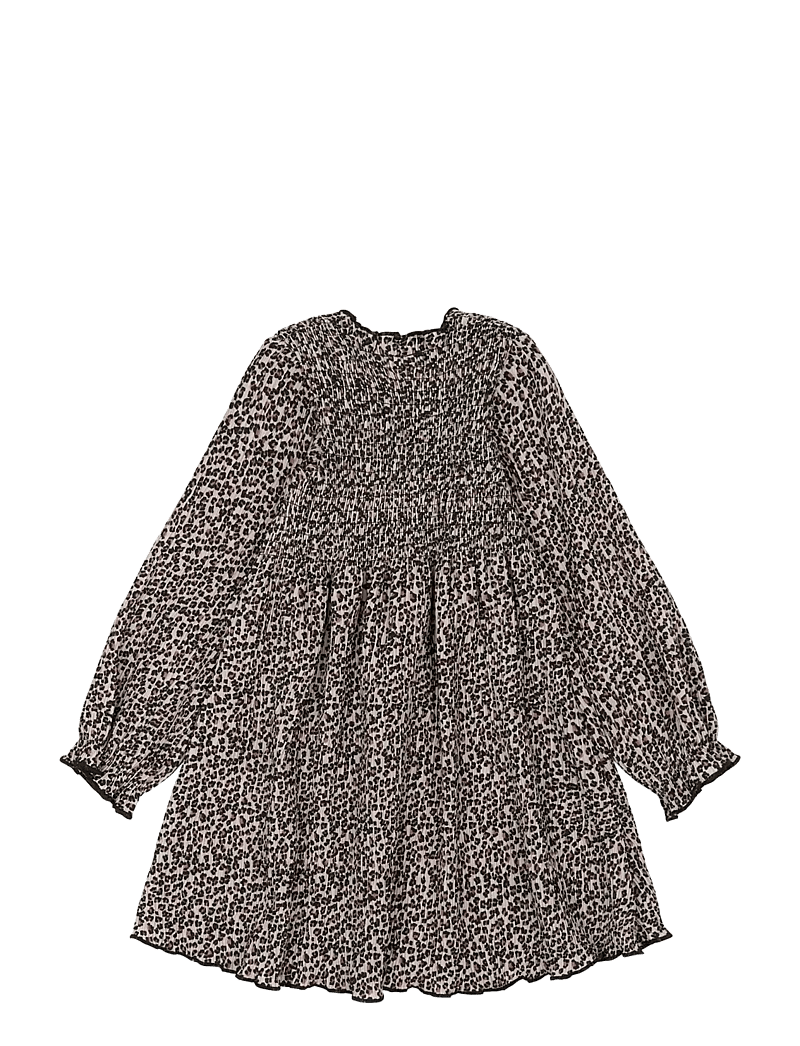 The New - TNSTPetula L_S Pleat Dress - langärmelige babykleider - feather gray aop - 1