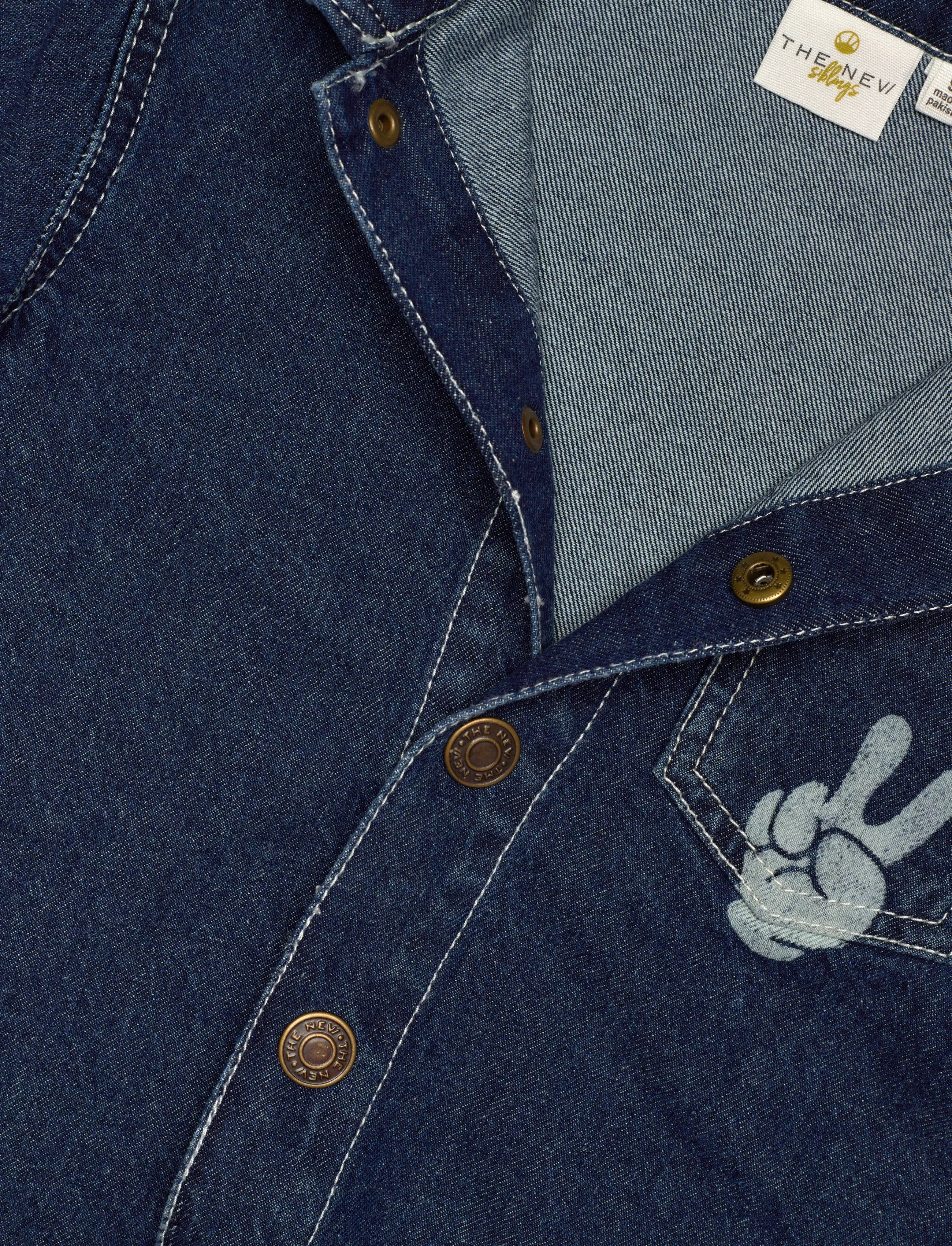 The New - TNSTParker OS Denim Overshirt - teksa ja velvet - blue denim - 2