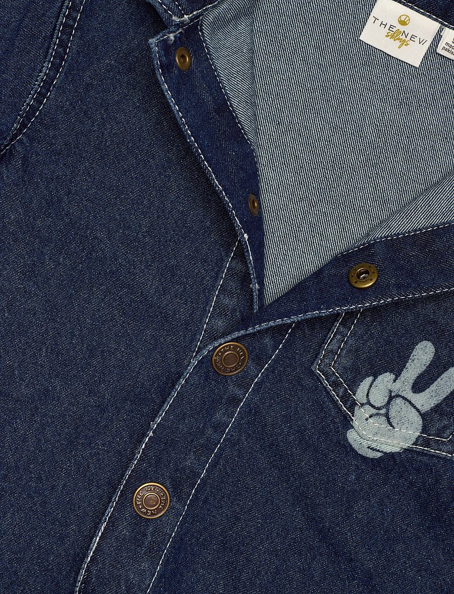The New - TNSTParker OS Denim Overshirt - teksa ja velvet - blue denim - 2