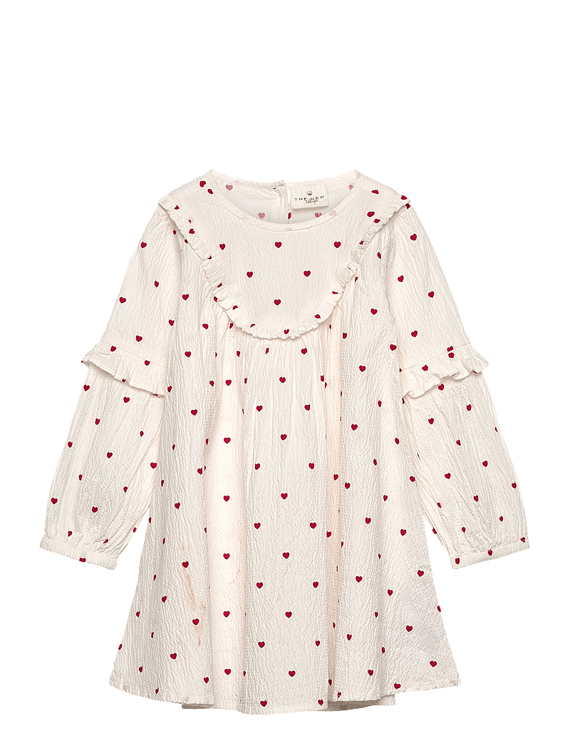 The New - TNSTRaven L_S Dress - long-sleeved casual dresses - gardenia aop - 0