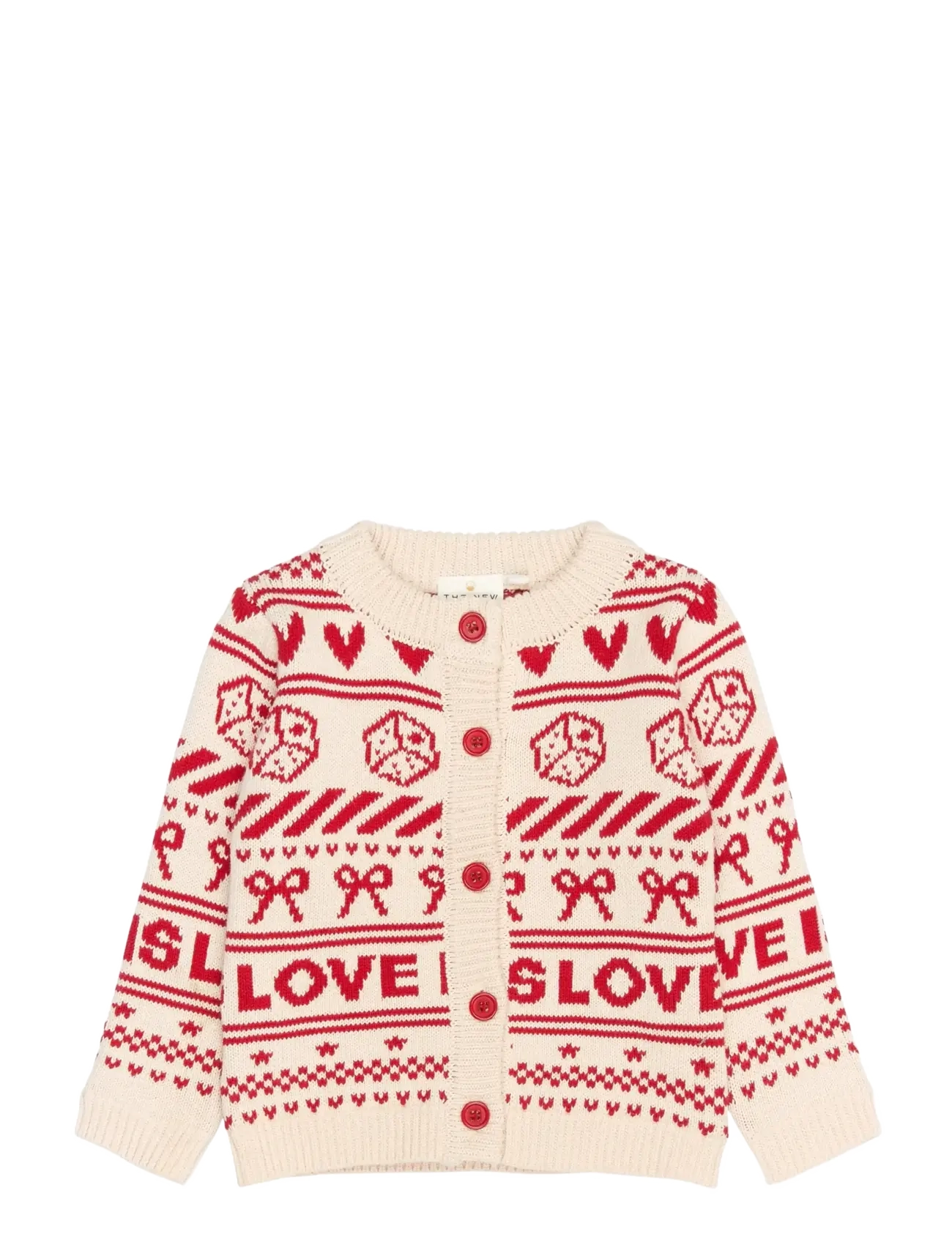 The New TNSTRegina Jacquard Cardigan - Overdele - GARDENIA AOP / cream