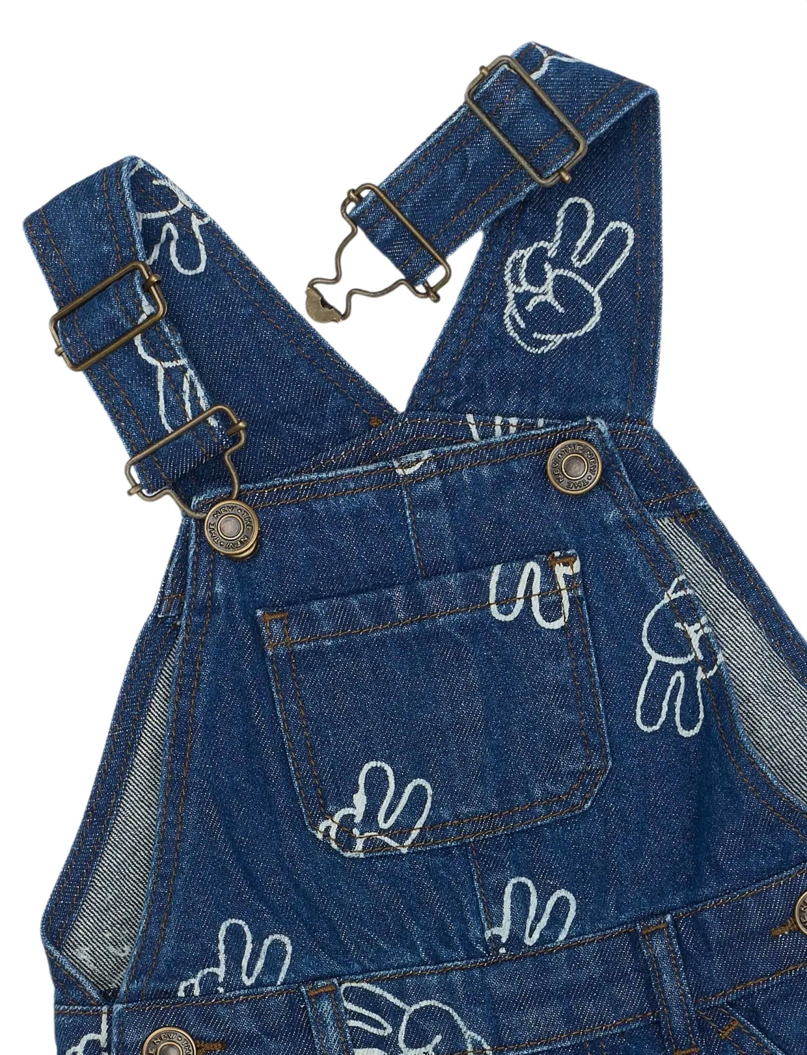 The New - TNSTProsper Denim Dungarees - medium blue denim aop - 2