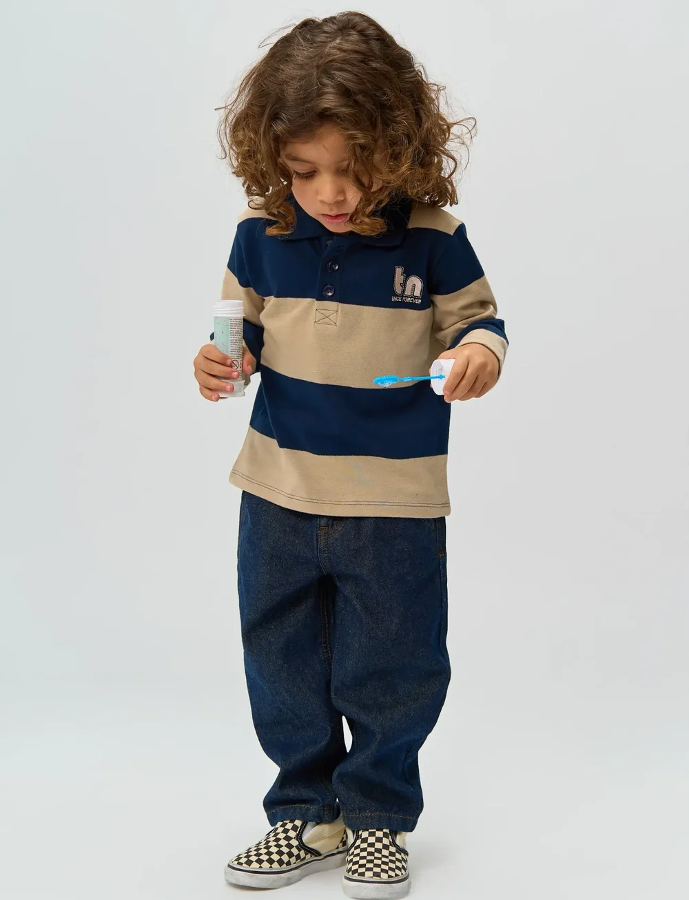 The New - TNSTRinon L_S Pique Polo - langärmelig poloshirt - navy blazer striped - 0