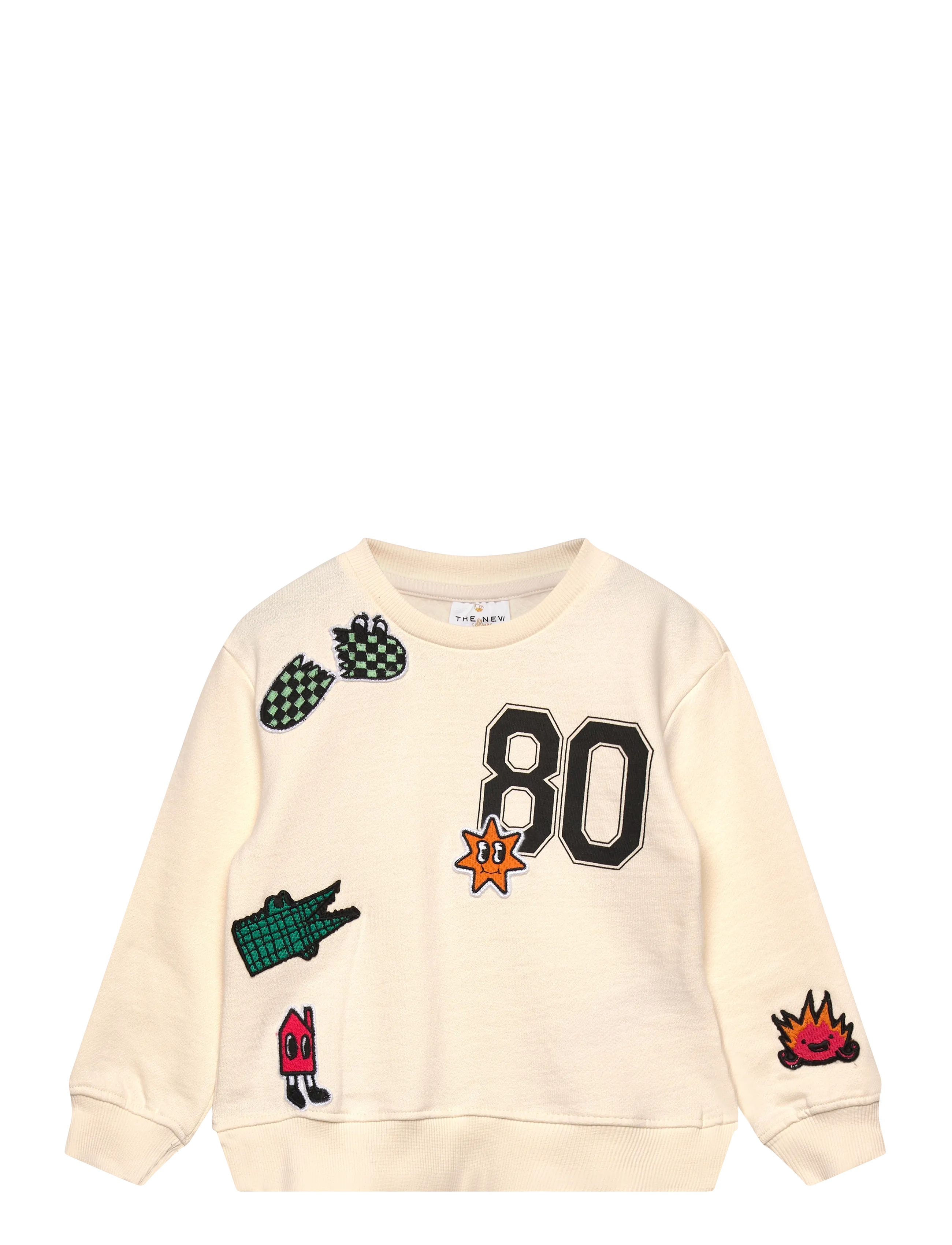 The New Tnstraymond Os Sweatshirt, Børn, Sweatshirt Med Patches, Cream, Str: 92