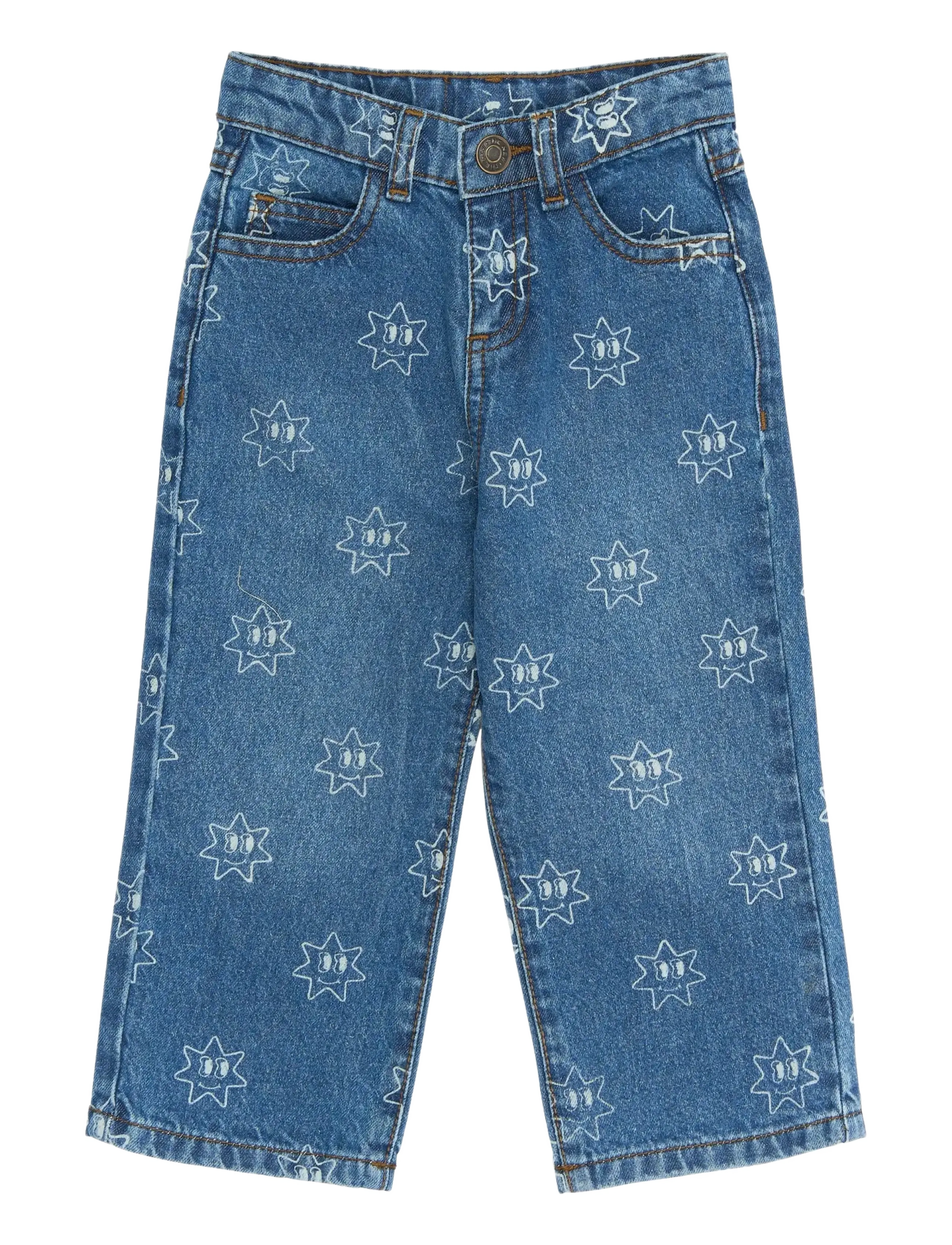 TNSTRipley Wide Jeans - MEDIUM BLUE DENIM AOP
