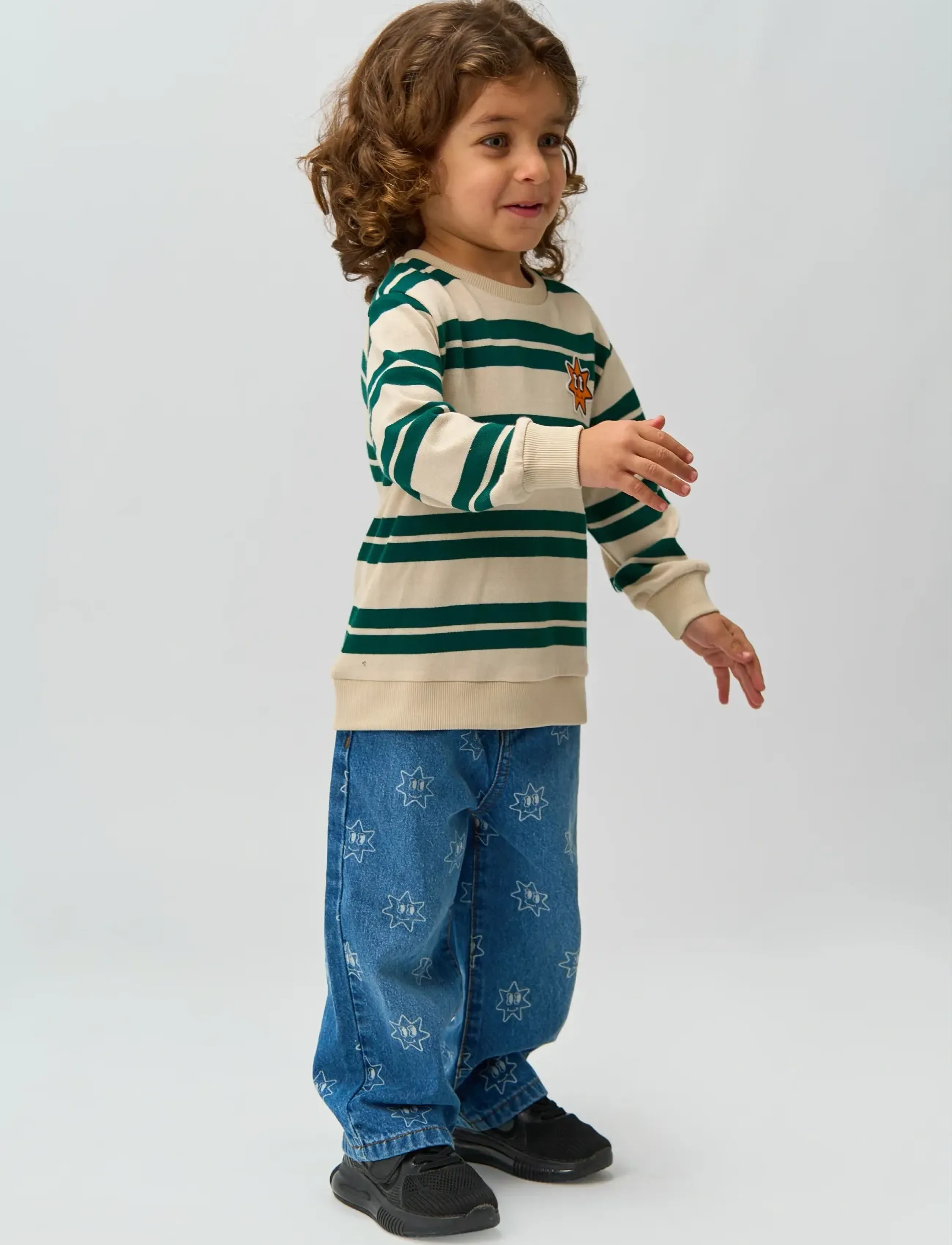 The New - TNSTRipley Wide Jeans - laia säärega teksad - medium blue denim aop - 3
