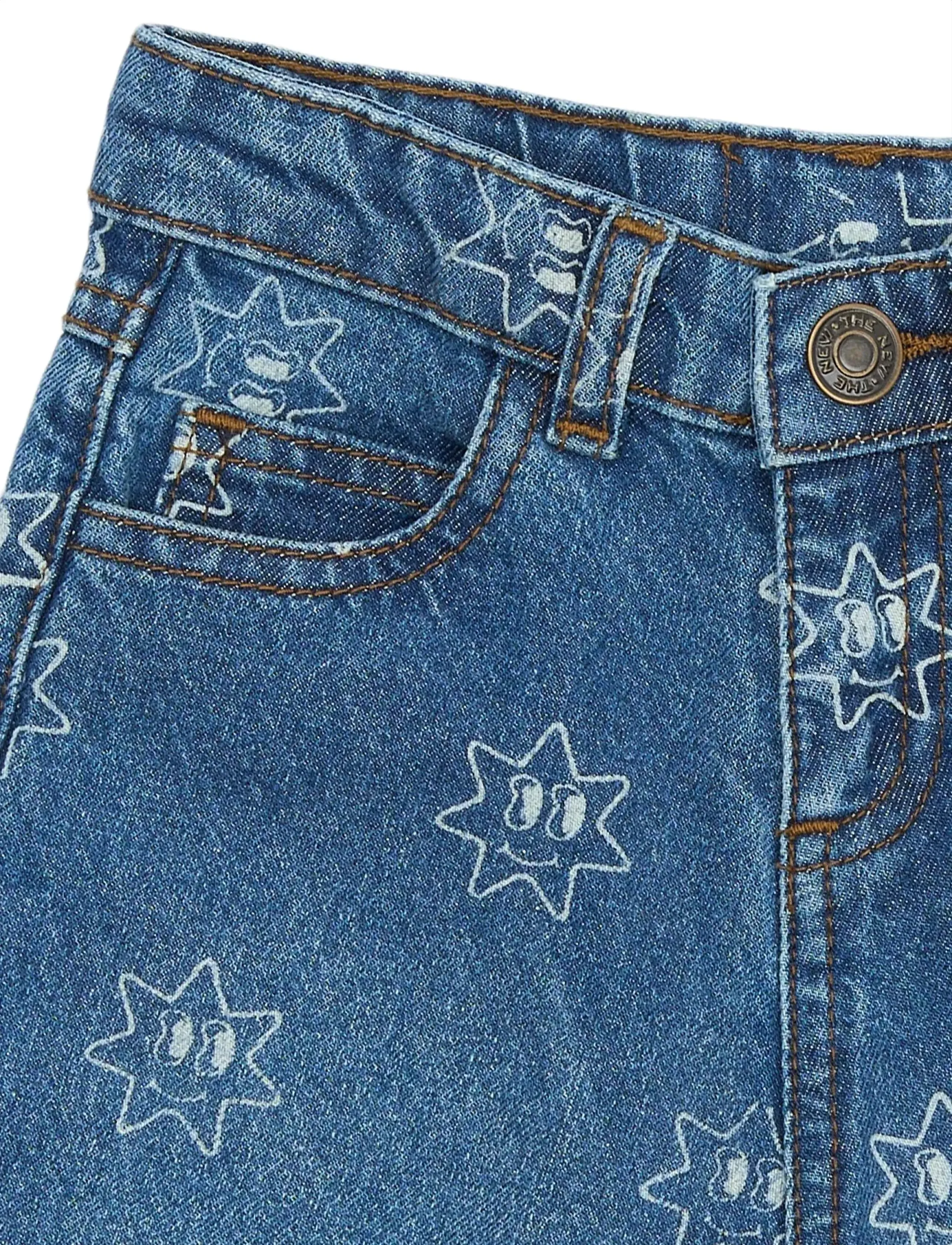 The New - TNSTRipley Wide Jeans - laia säärega teksad - medium blue denim aop - 4