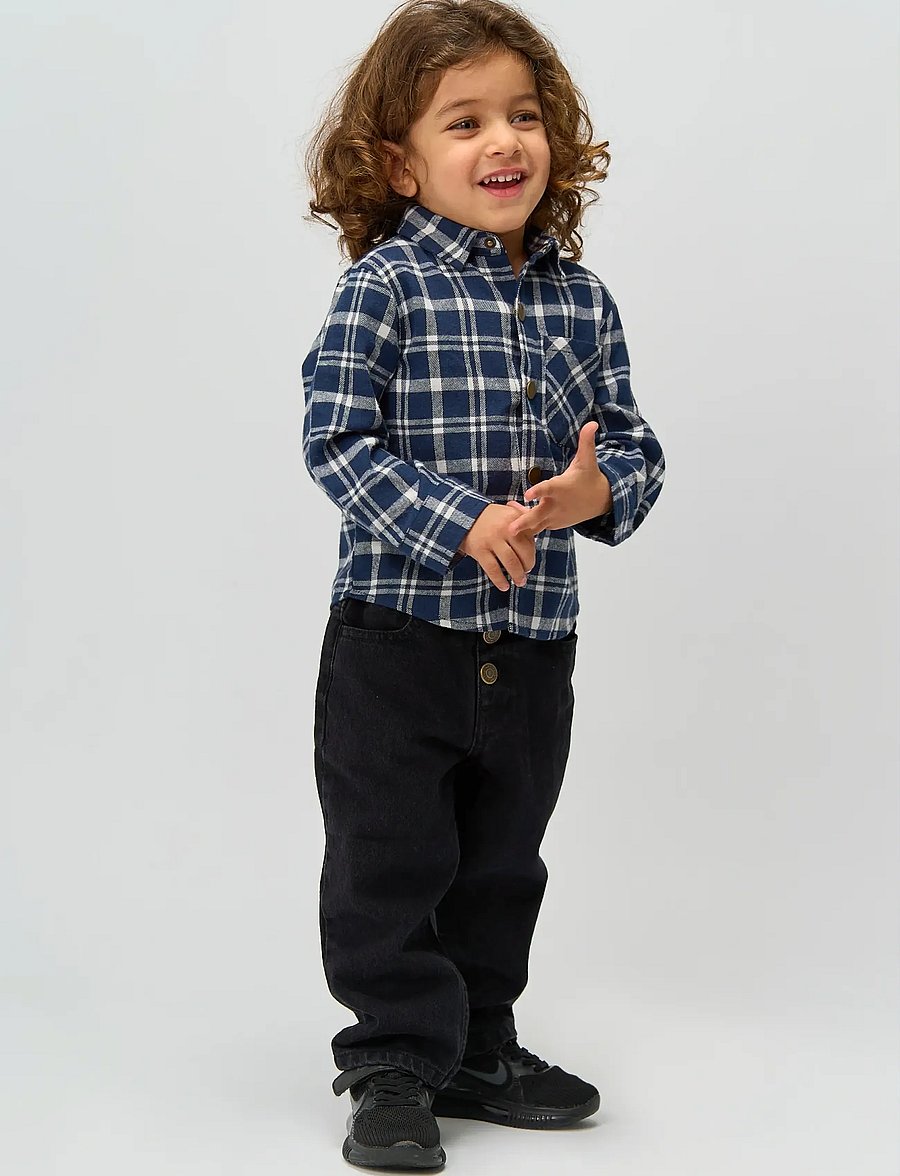 The New - TNSTRiggs L_S Flannel Shirt - langärmlige hemden - navy blazer check - 0