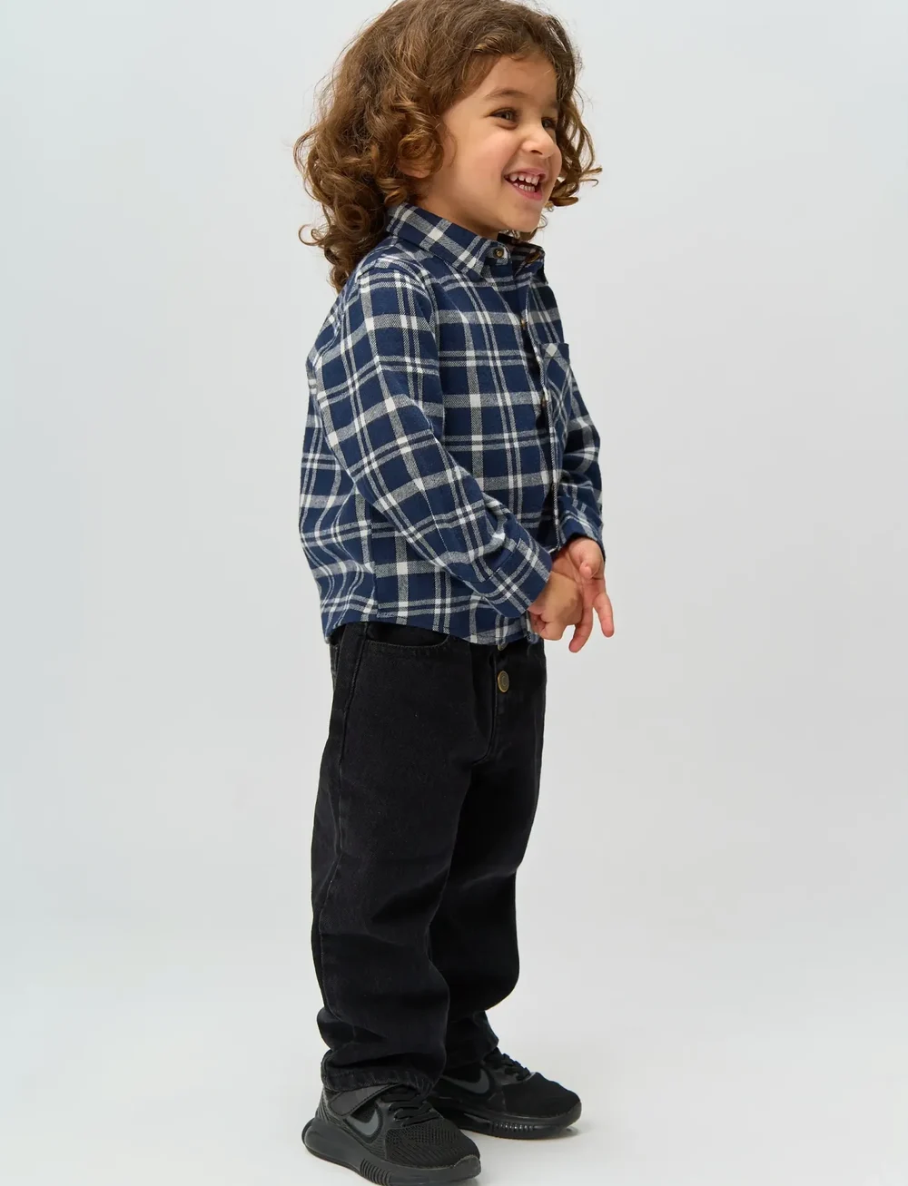 The New - TNSTRiggs L_S Flannel Shirt - langærmede skjorter - navy blazer check - 3