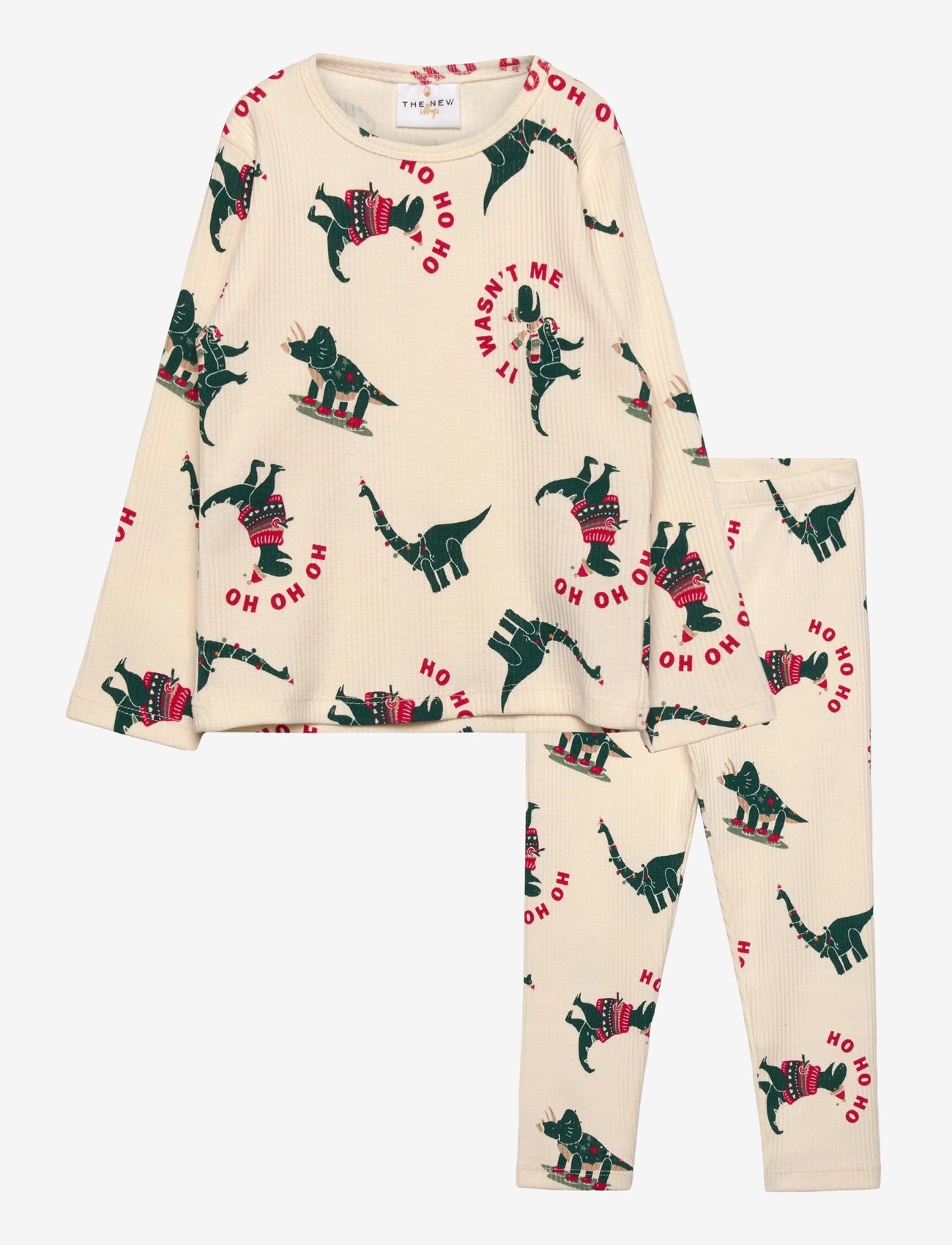 The New - TNSTHoliday Rib Night Set - pyjama-sets - gardenia dino aop - 0