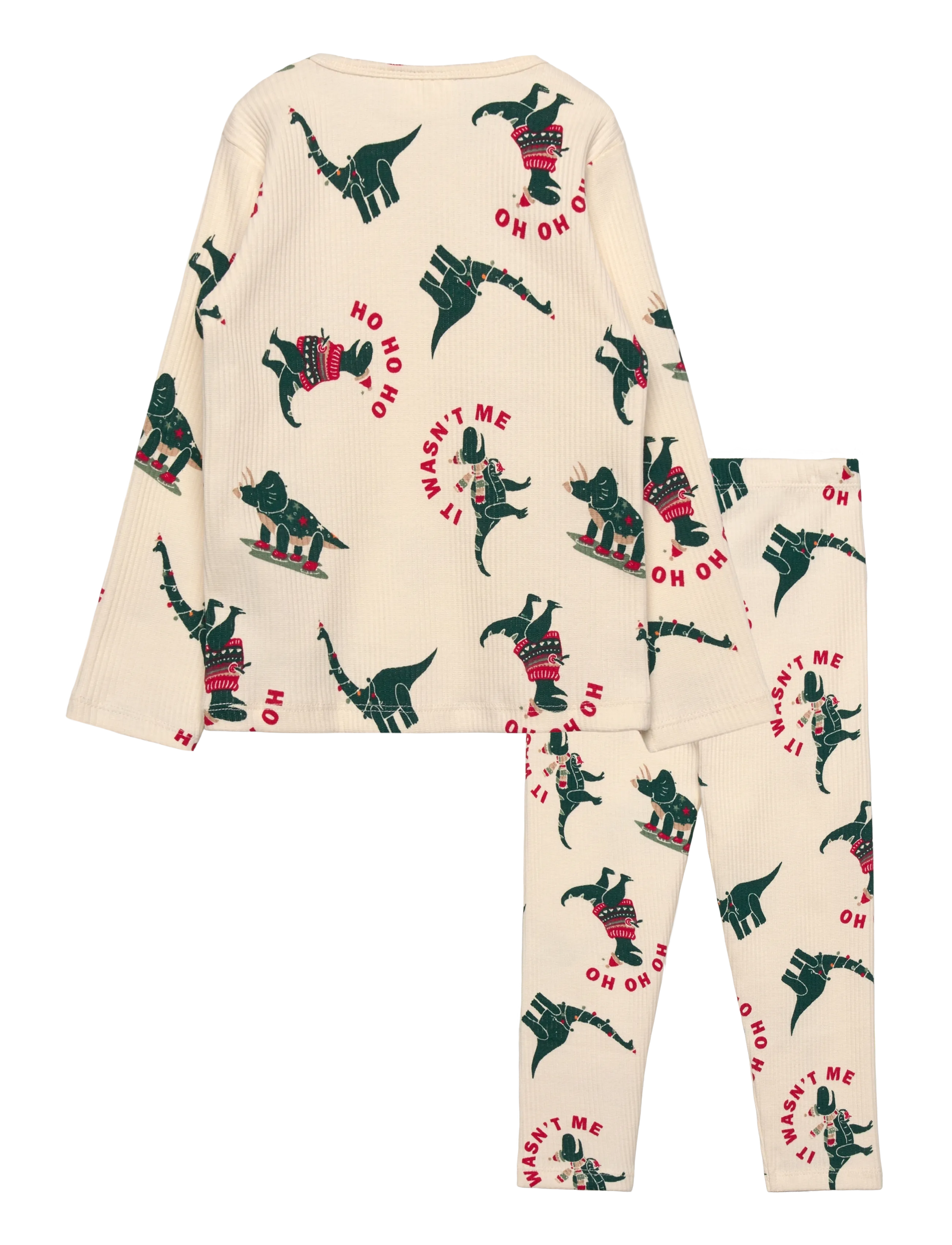 The New - TNSTHoliday Rib Night Set - gardenia dino aop - 1