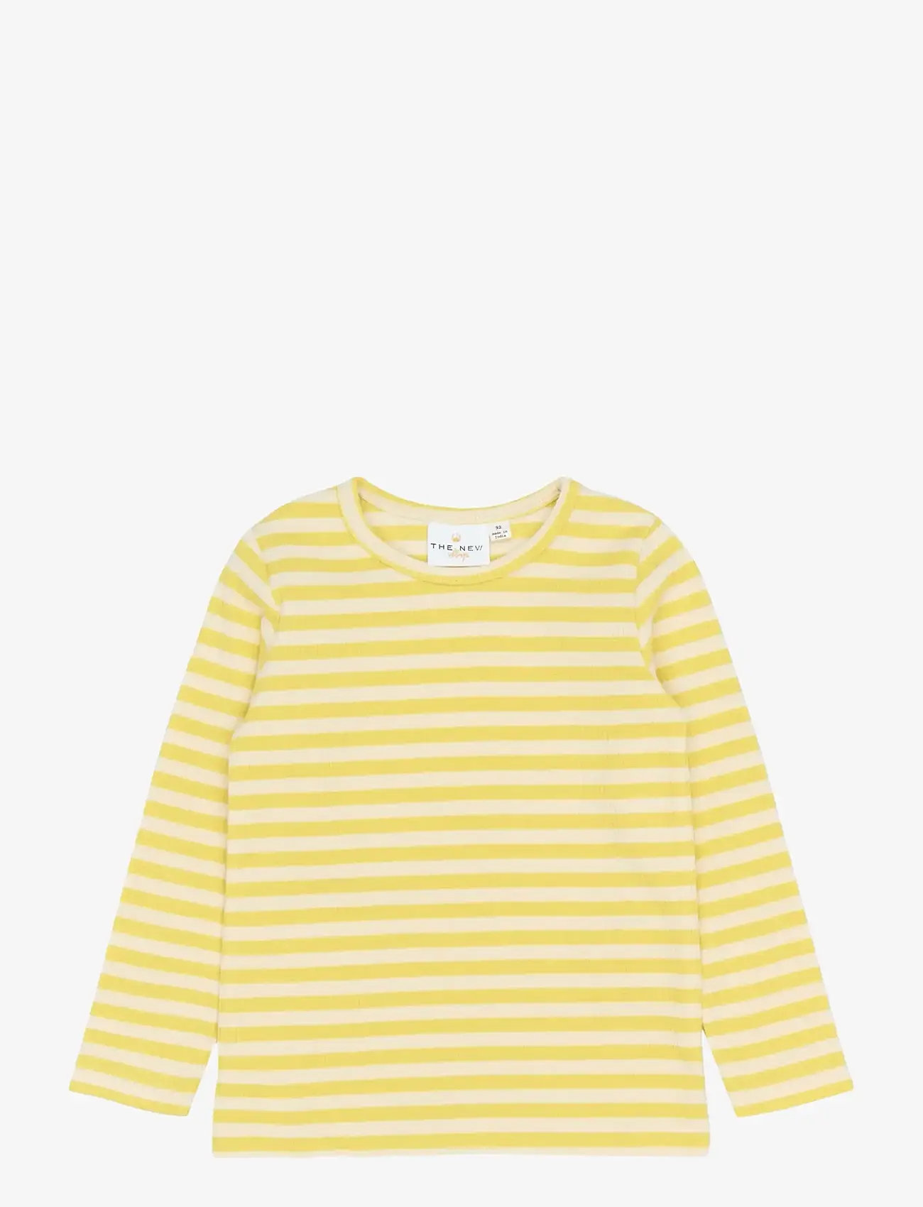 The New - TNSTFro L_S Rib Tee - långärmade t-shirts - dusky citron striped - 1