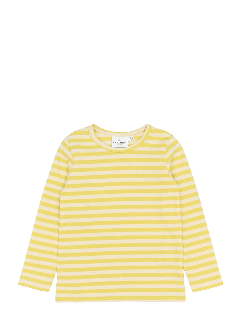 The New - TNSTFro L_S Rib Tee - långärmade t-shirts - dusky citron striped - 1