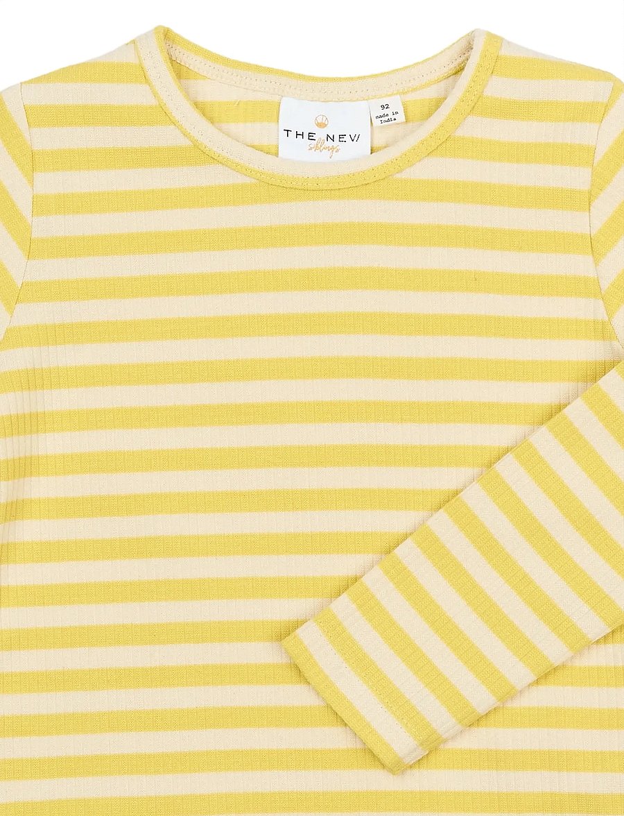 The New - TNSTFro L_S Rib Tee - langärmelig - dusky citron striped - 3