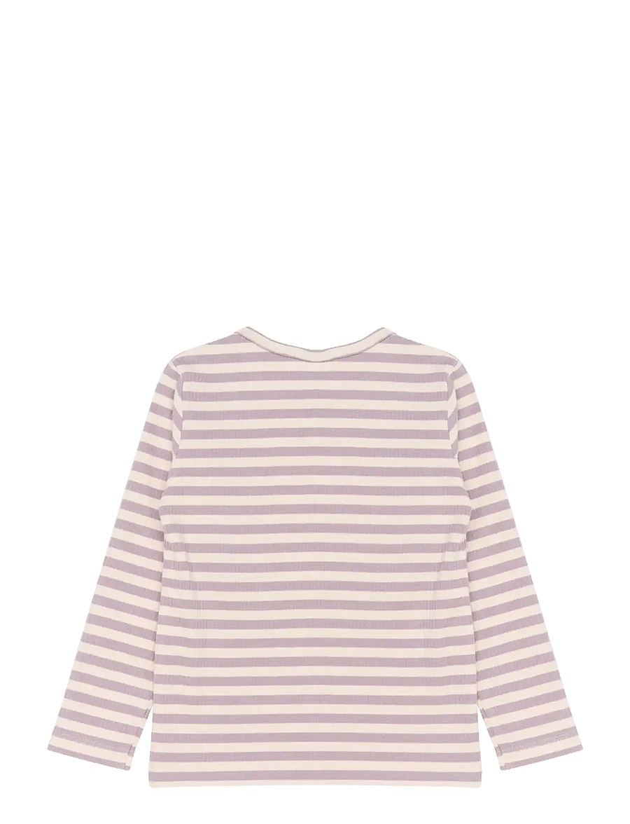 The New - TNSTFro L_S Rib Tee - langærmede t-shirts - sea fog striped - 1