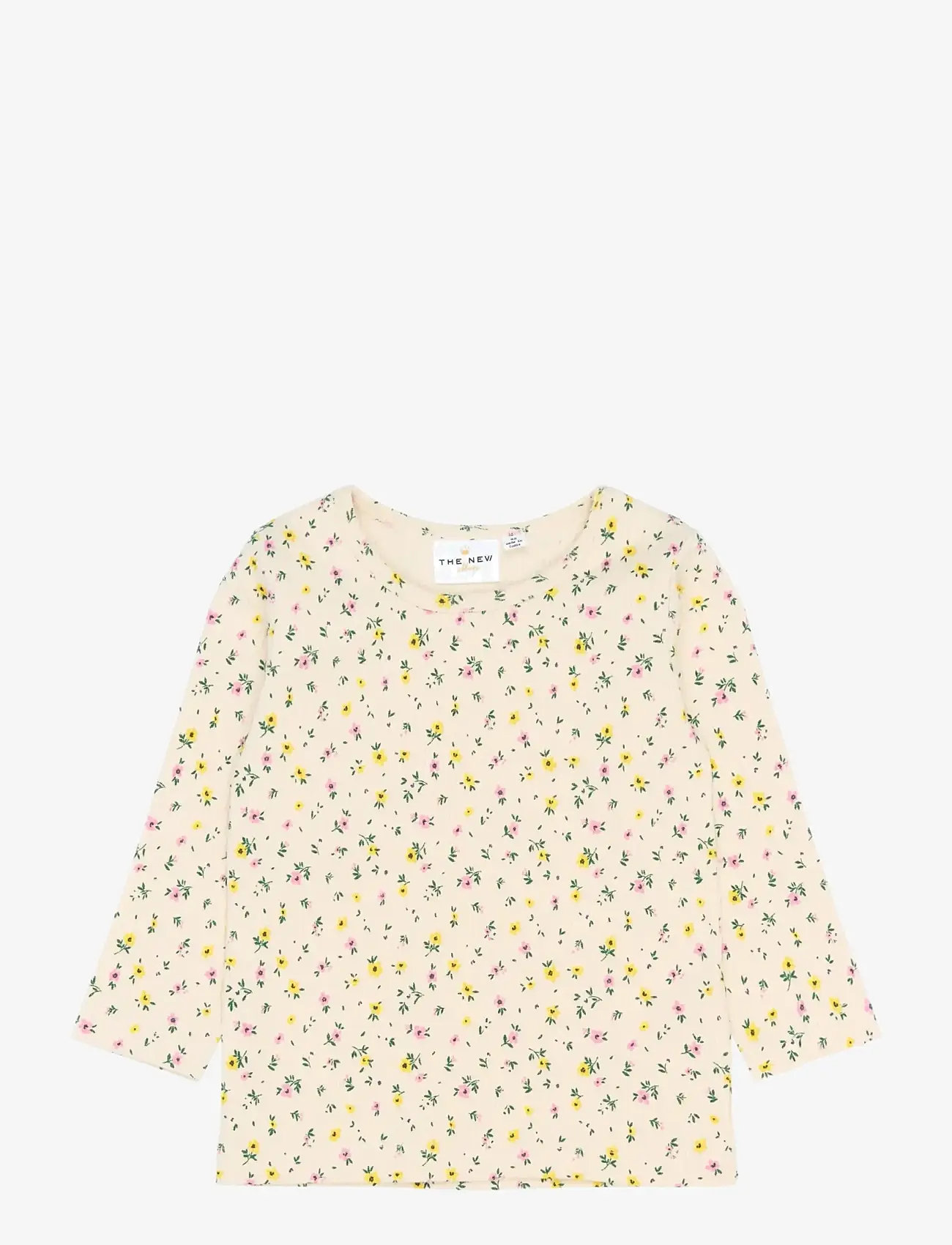 The New - TNSTSelma L_S Rib Tee - langærmede t-shirts - gardenia aop - 0