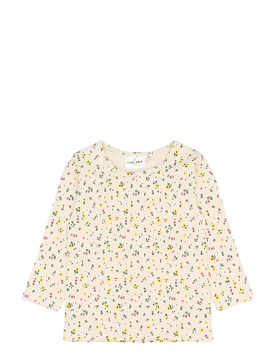 The New TNSTSelma L_S Rib Tee - Pikkade varrukatega T-särgid - GARDENIA AOP / cream