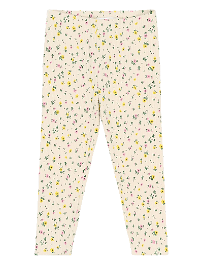 The New TNSTSelma Rib Leggings - Leggings - GARDENIA AOP / cream