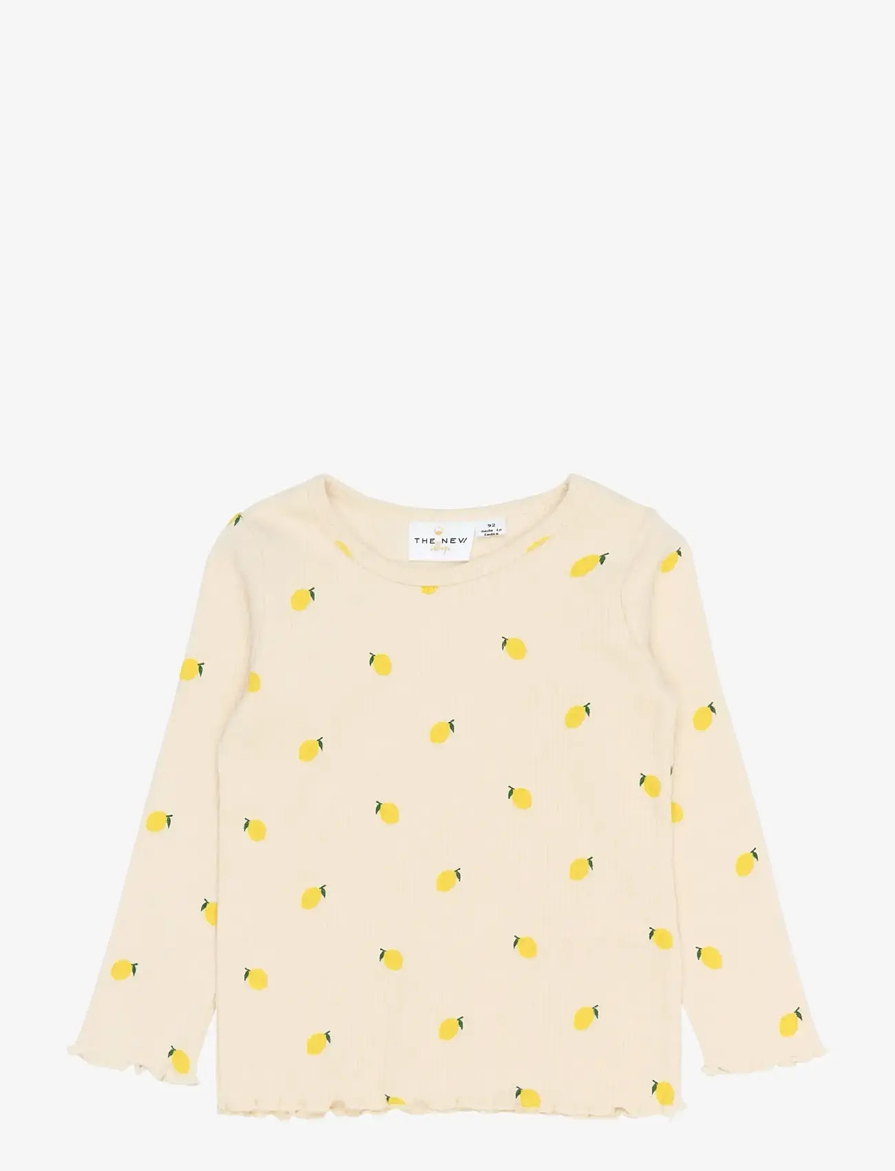 The New - TNSTSmilla L_S Rib Tee - langærmede t-shirts - gardenia aop - 1