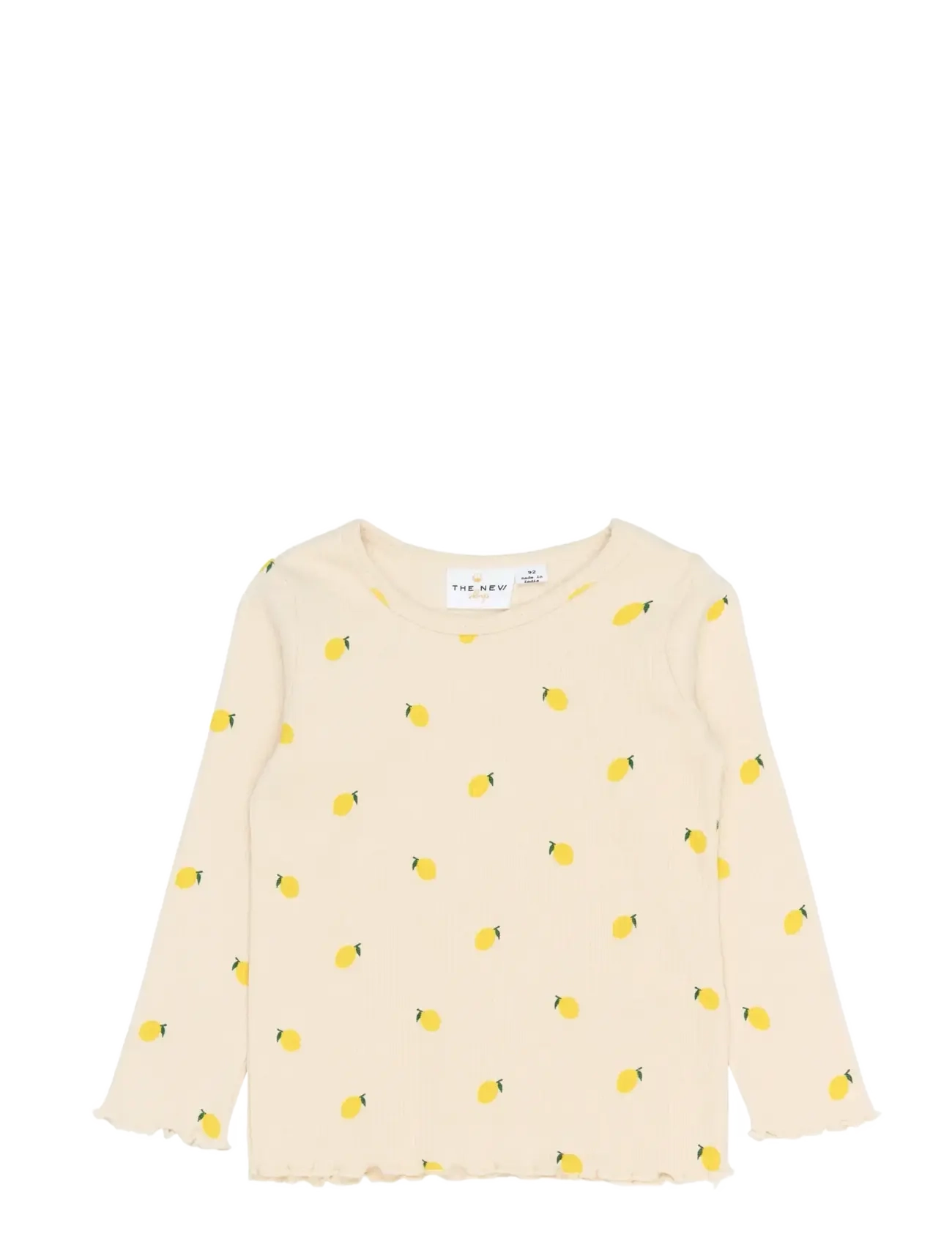 The New TNSTSmilla L_S Rib Tee - Frugtprint - GARDENIA AOP / cream