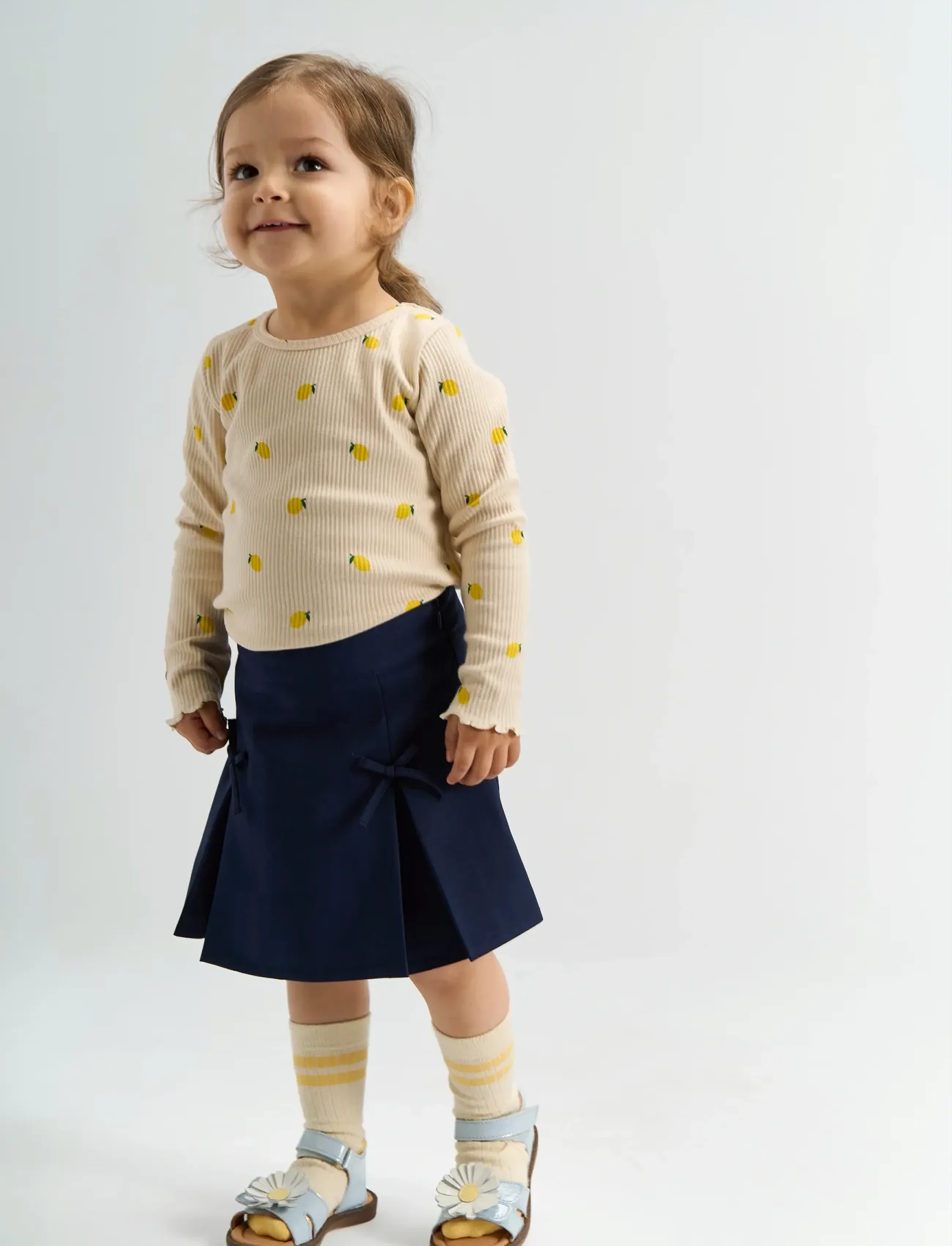 The New Tnstsmilla L_S Rib Tee, Børn, Ribbet Langærmet Top, Cream, Str: 110