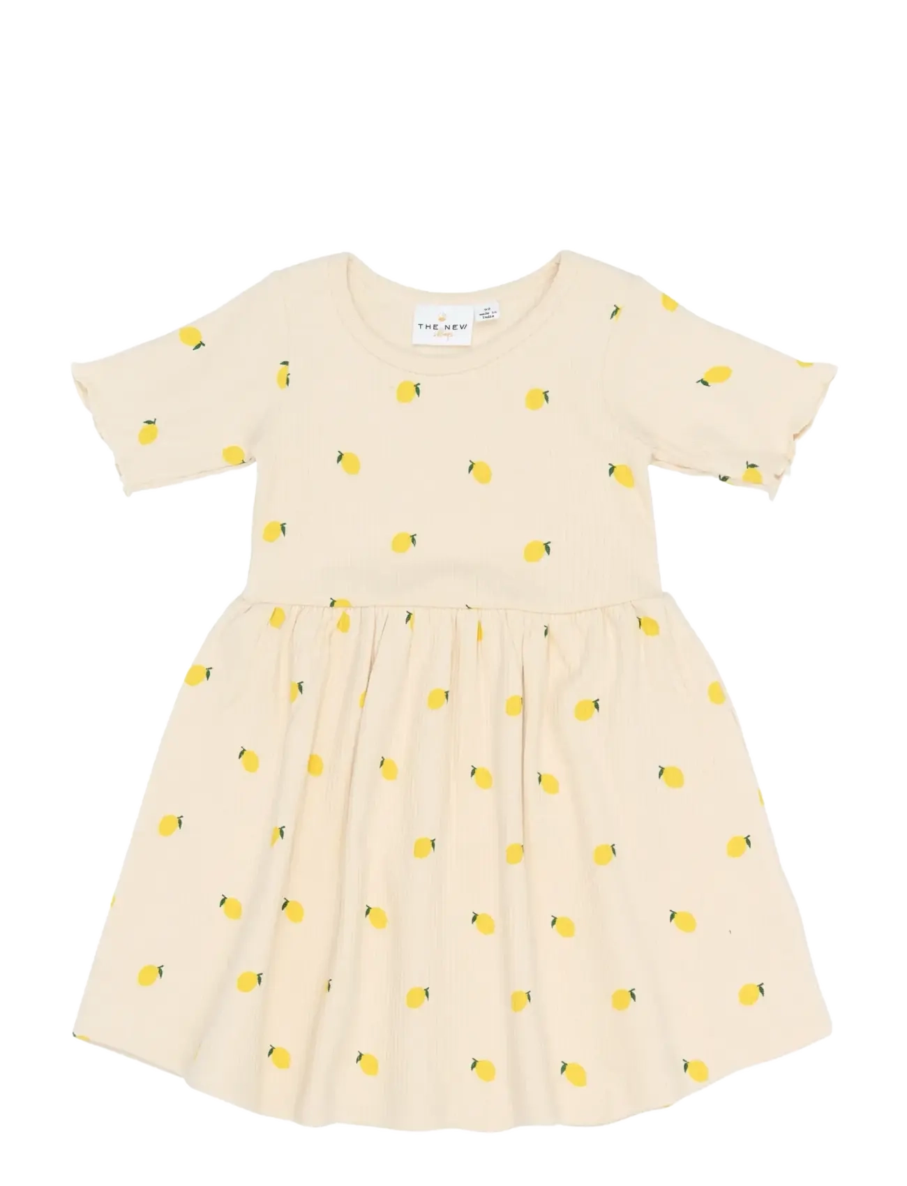 The New TNSTSmilla S_S Rib Dress - 4 for 3 - GARDENIA AOP / yellow