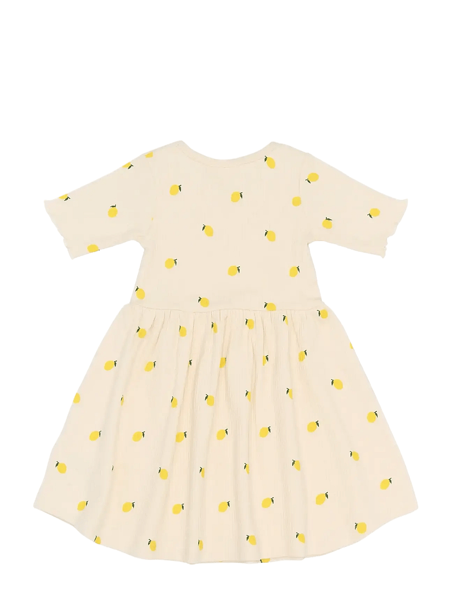 The New - TNSTSmilla S_S Rib Dress - stutterma hversdagskjólar - gardenia aop - 2