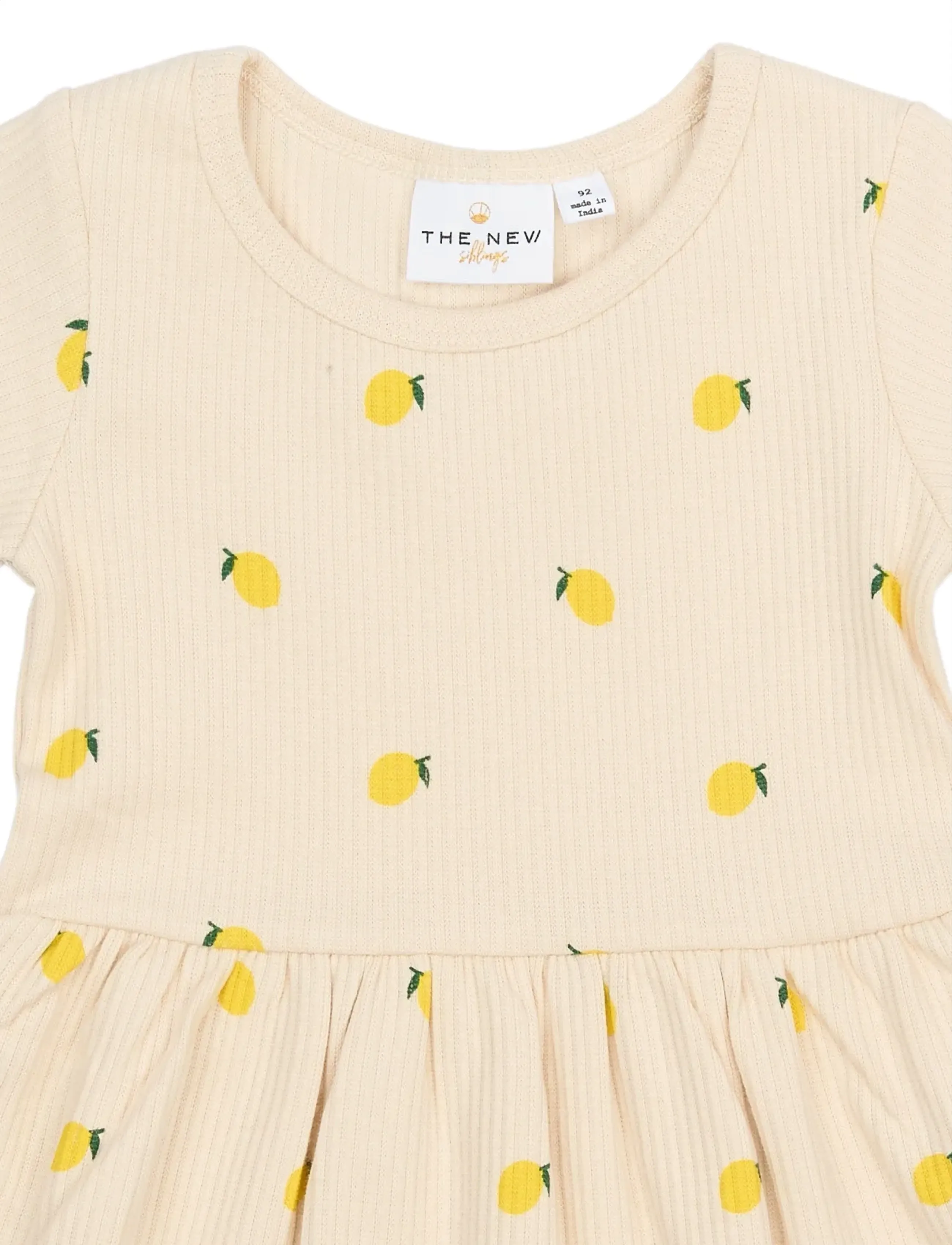 The New - TNSTSmilla S_S Rib Dress - stutterma hversdagskjólar - gardenia aop - 3
