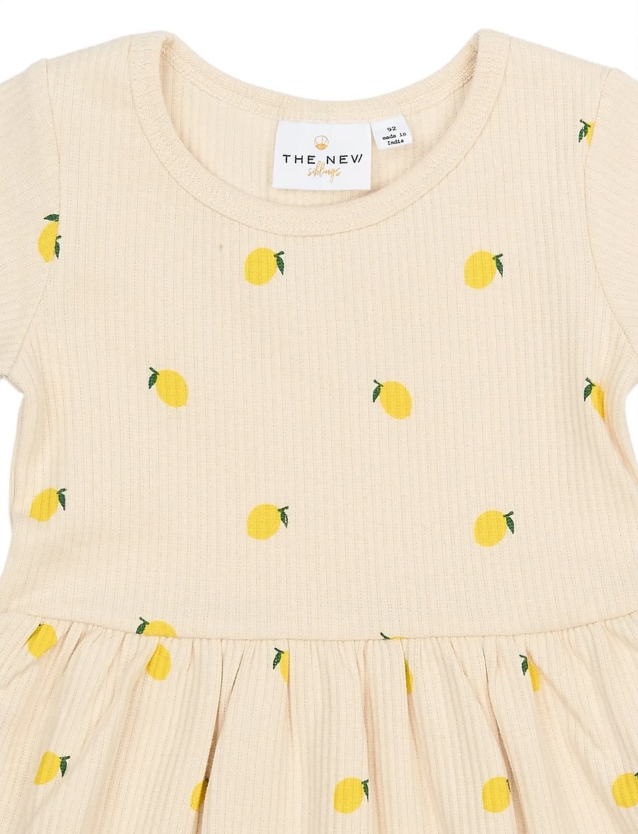 The New - TNSTSmilla S_S Rib Dress - stutterma hversdagskjólar - gardenia aop - 3
