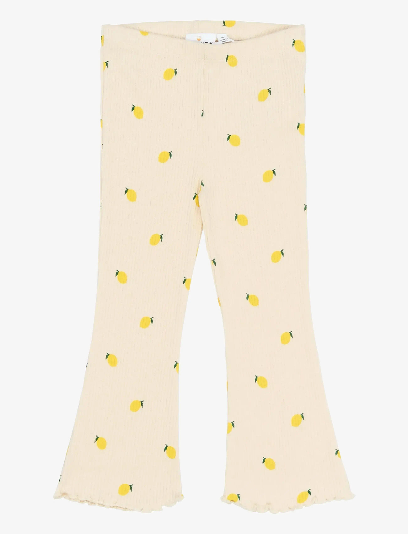 The New - TNSTSmilla Flared Rib Pants - babybukser - gardenia aop - 0