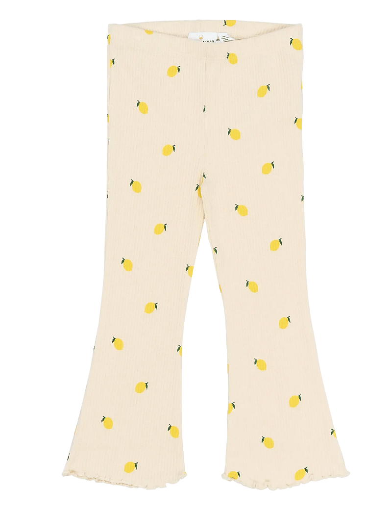 The New - TNSTSmilla Flared Rib Pants - babybukser - gardenia aop - 0
