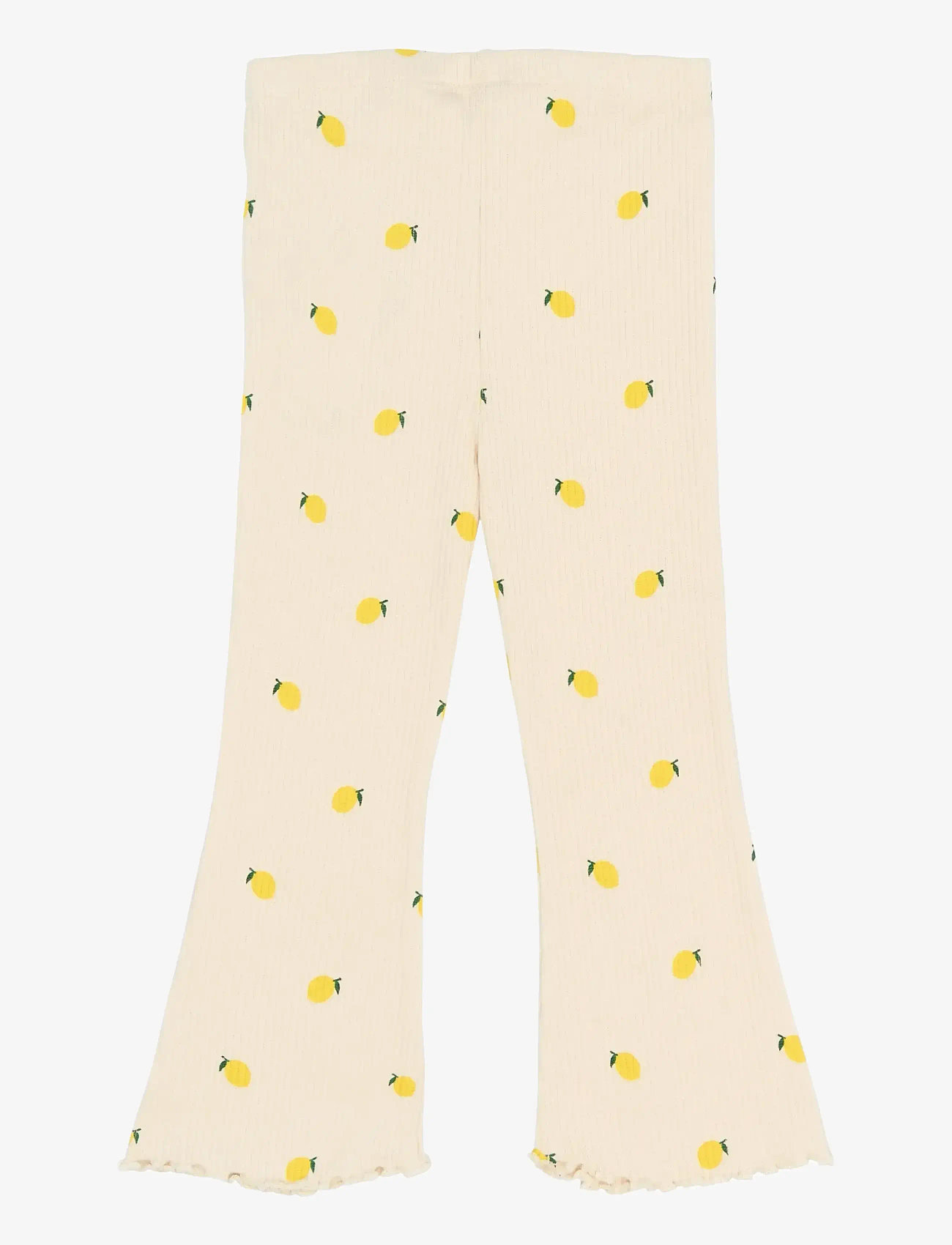 The New - TNSTSmilla Flared Rib Pants - babybukser - gardenia aop - 1