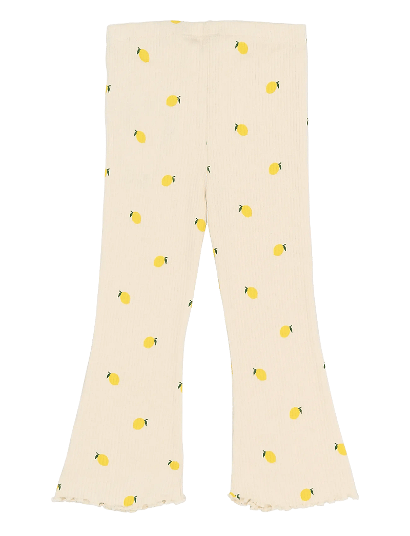 The New - TNSTSmilla Flared Rib Pants - babybukser - gardenia aop - 1