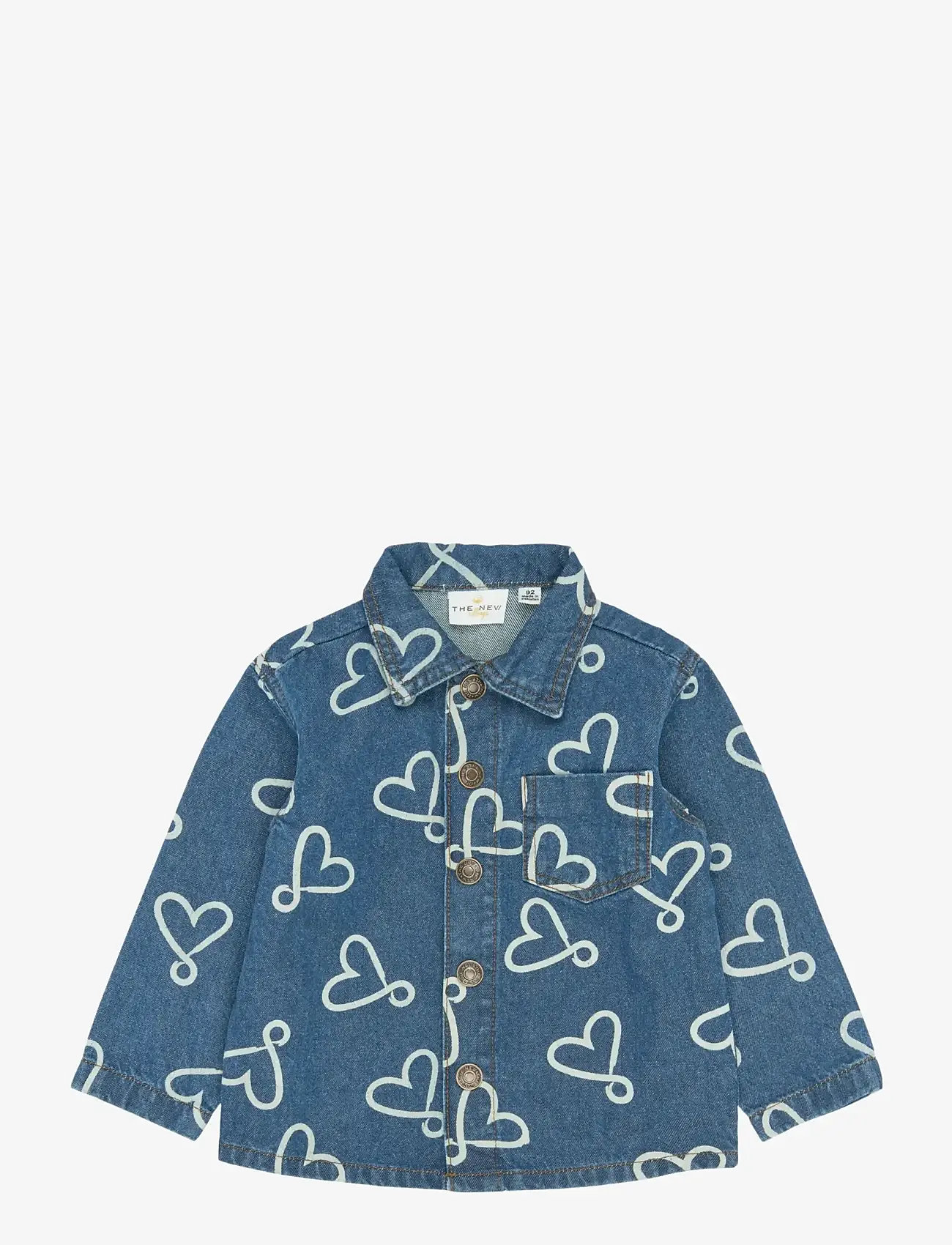 The New - TNSTShea OS Denim Overshirt - denim jackets - medium blue denim aop - 1