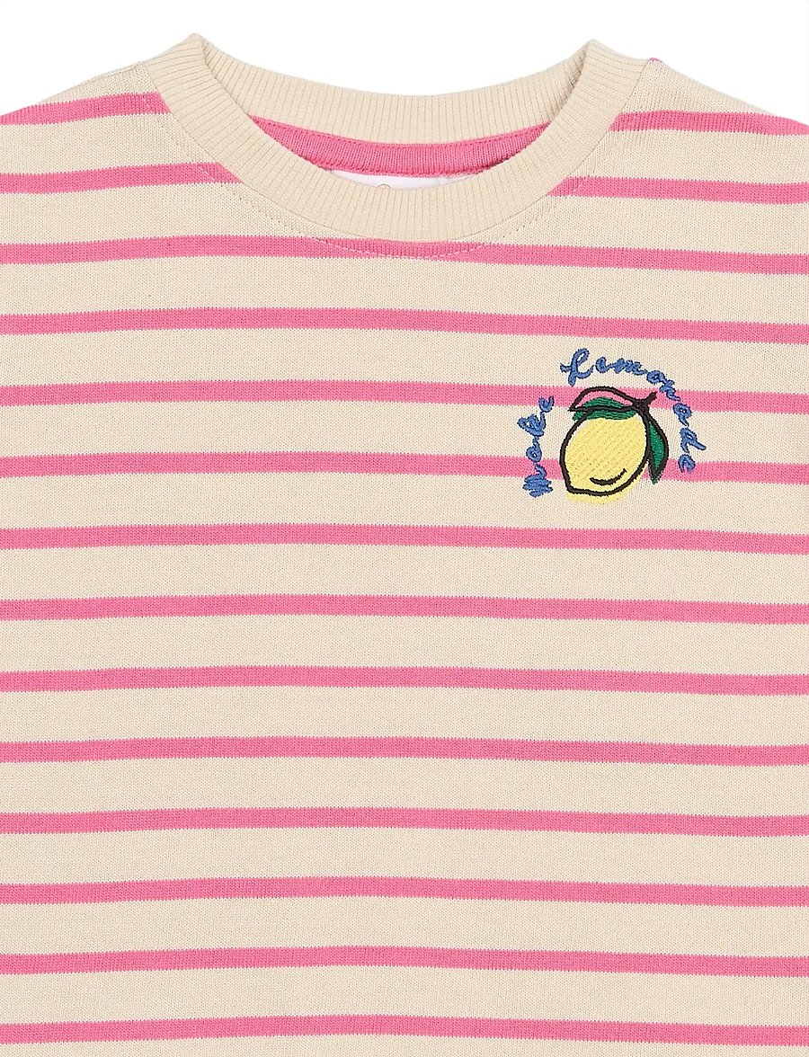 The New - TNSTSannah OS S_S Tee - kortärmade t-shirts - carmine rose striped - 3