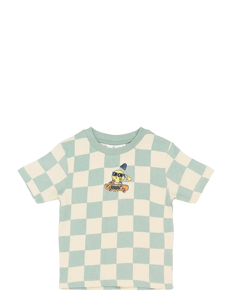 The New - TNSTSebastian OS S_S Tee - kortærmede t-shirts - aqua gray aop - 1