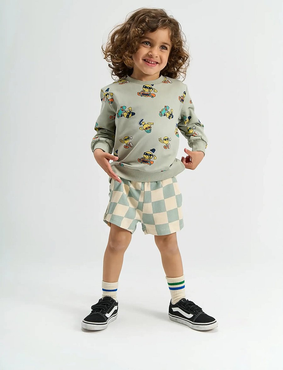 The New - TNSTSebastian Shorts - sweatshorts - aqua gray aop - 0