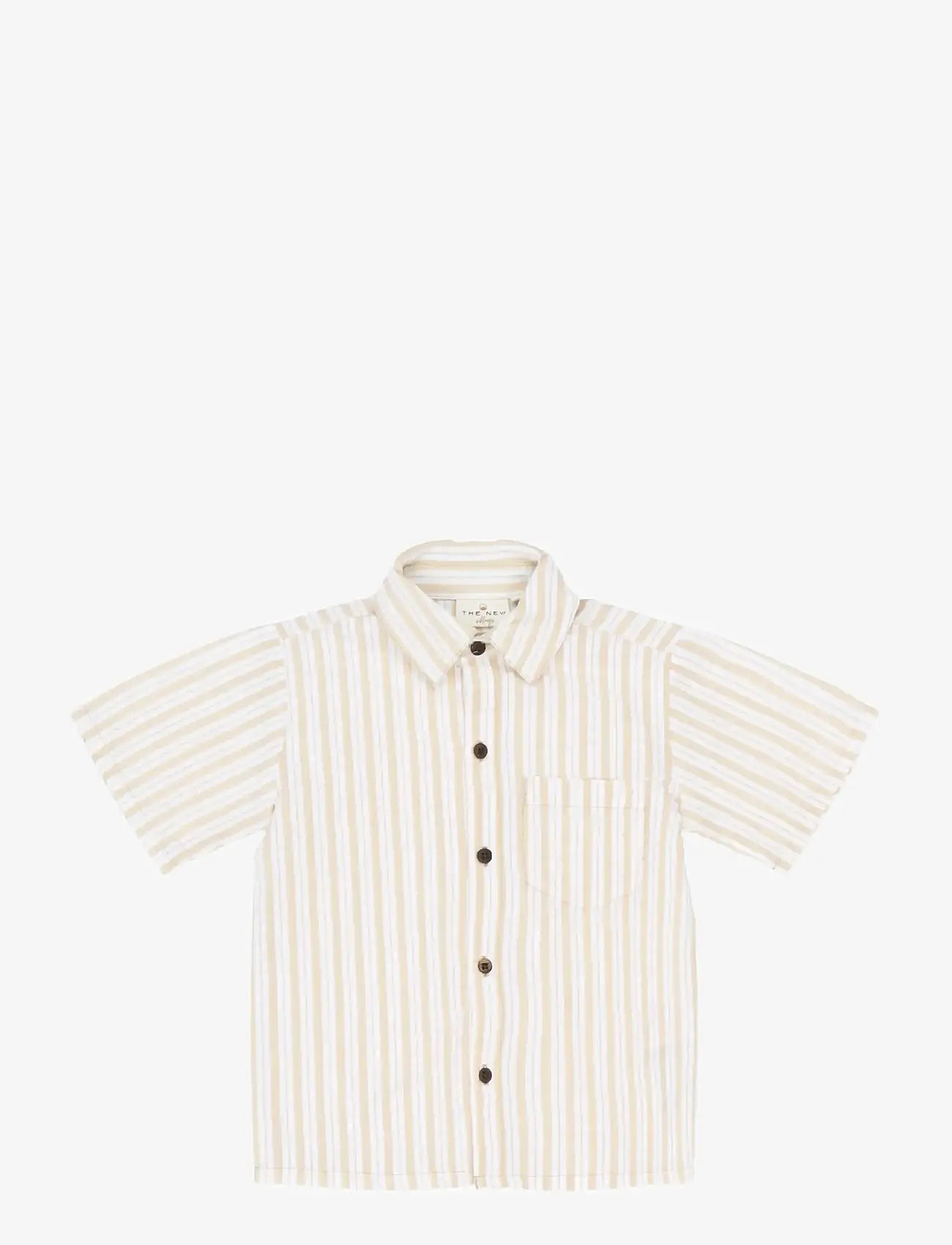 The New - TNSTSmitty S_S Shirt - kortærmede skjorter - humus striped - 1
