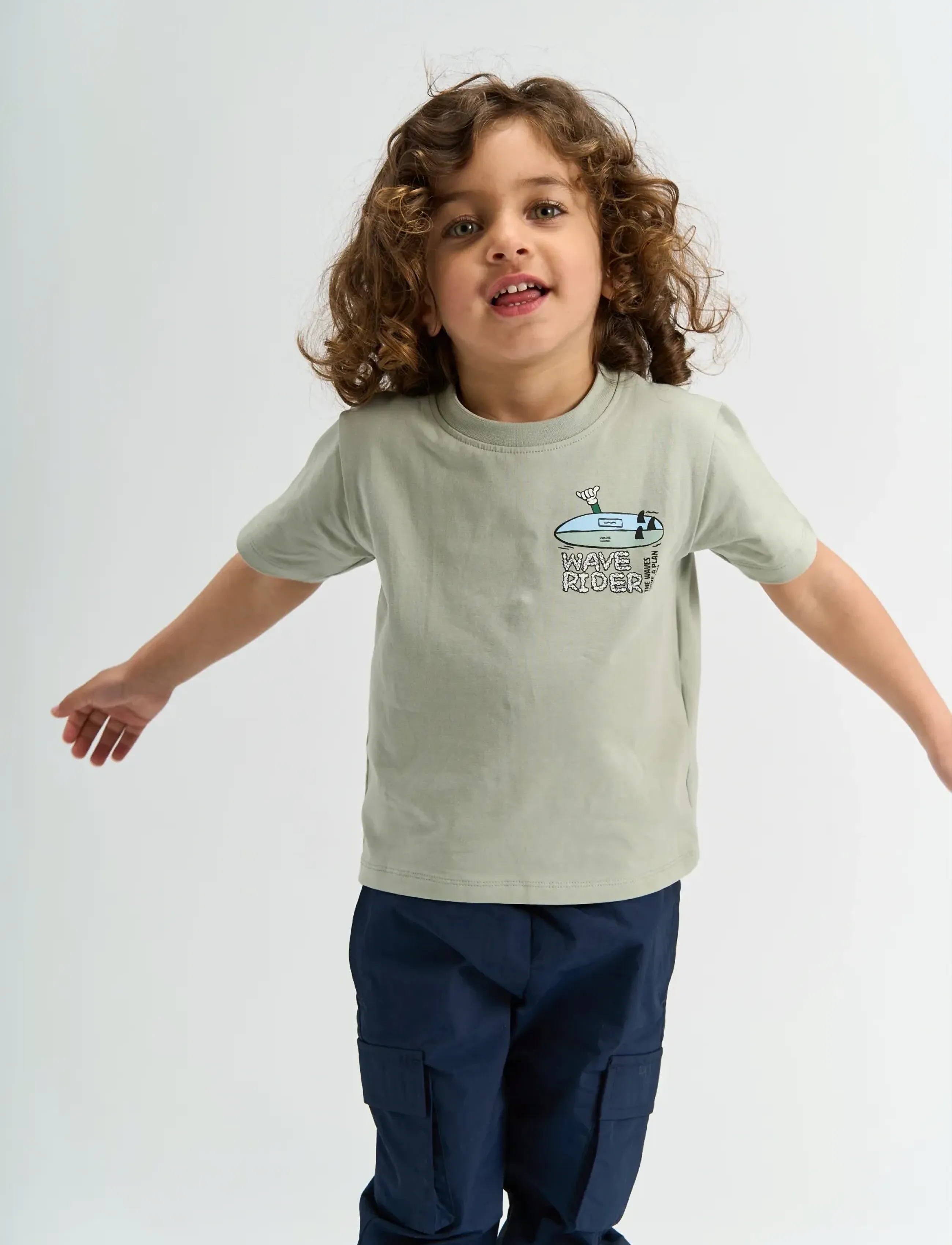 The New TNSTSigurd S_S Tee - Överdelar - AQUA GRAY / khaki/green