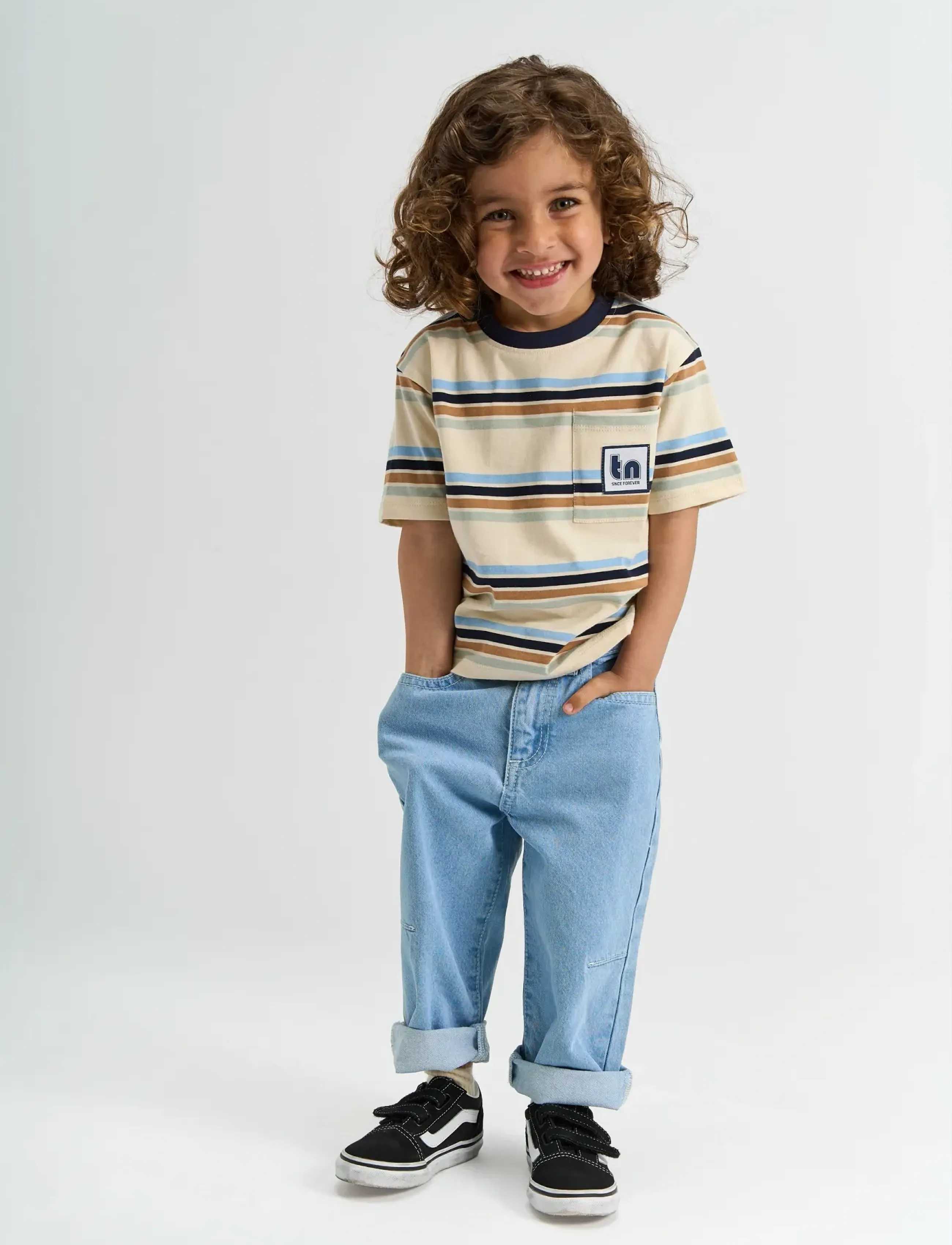 The New TNSTStuart OS S_S Tee - Toppar & T-shirts - GARDENIA STRIPED / multi