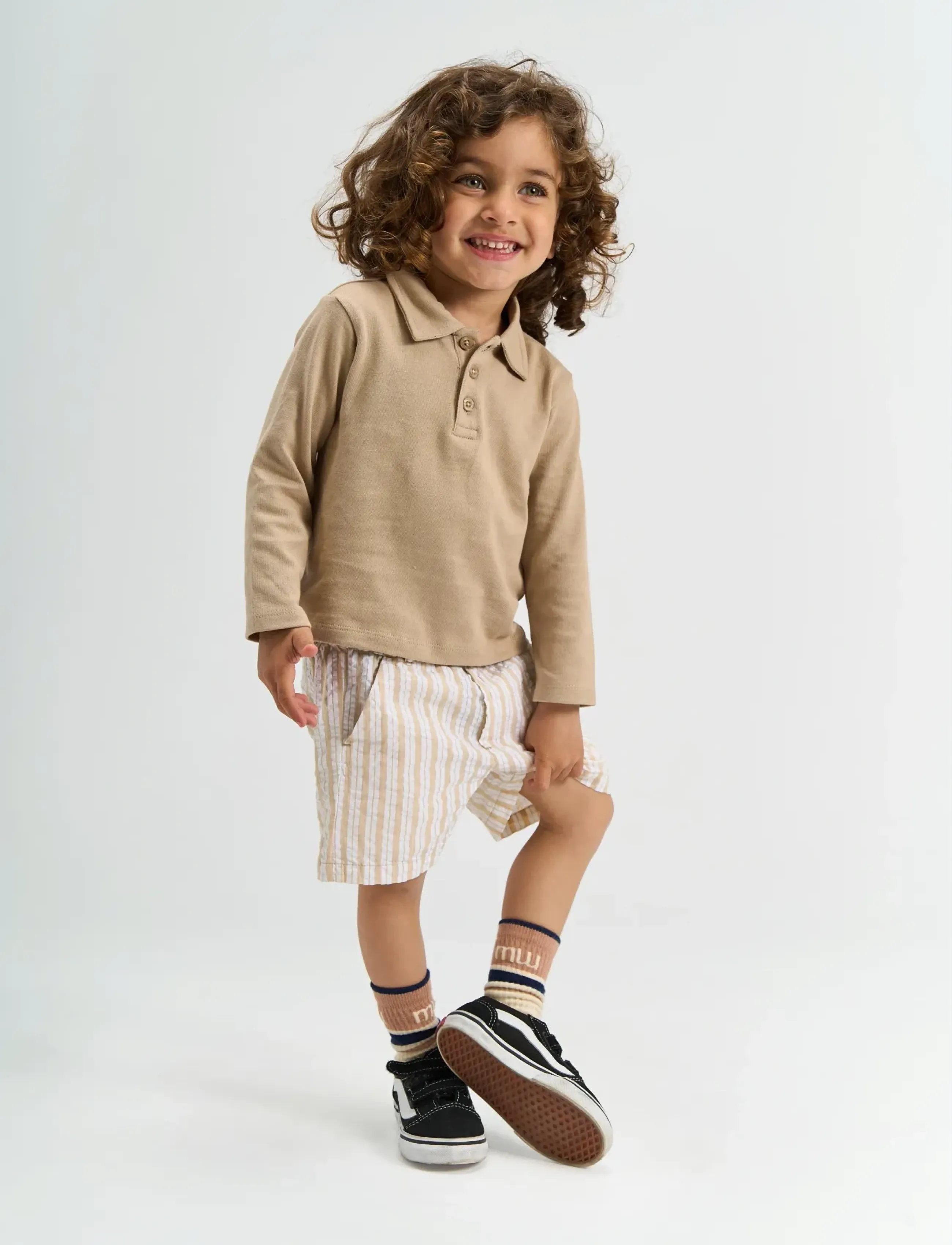 The New Tnststeward L_S Polo, 104, Beige, Polo Skjorter > Langærmede Polo Shirts, Børn
