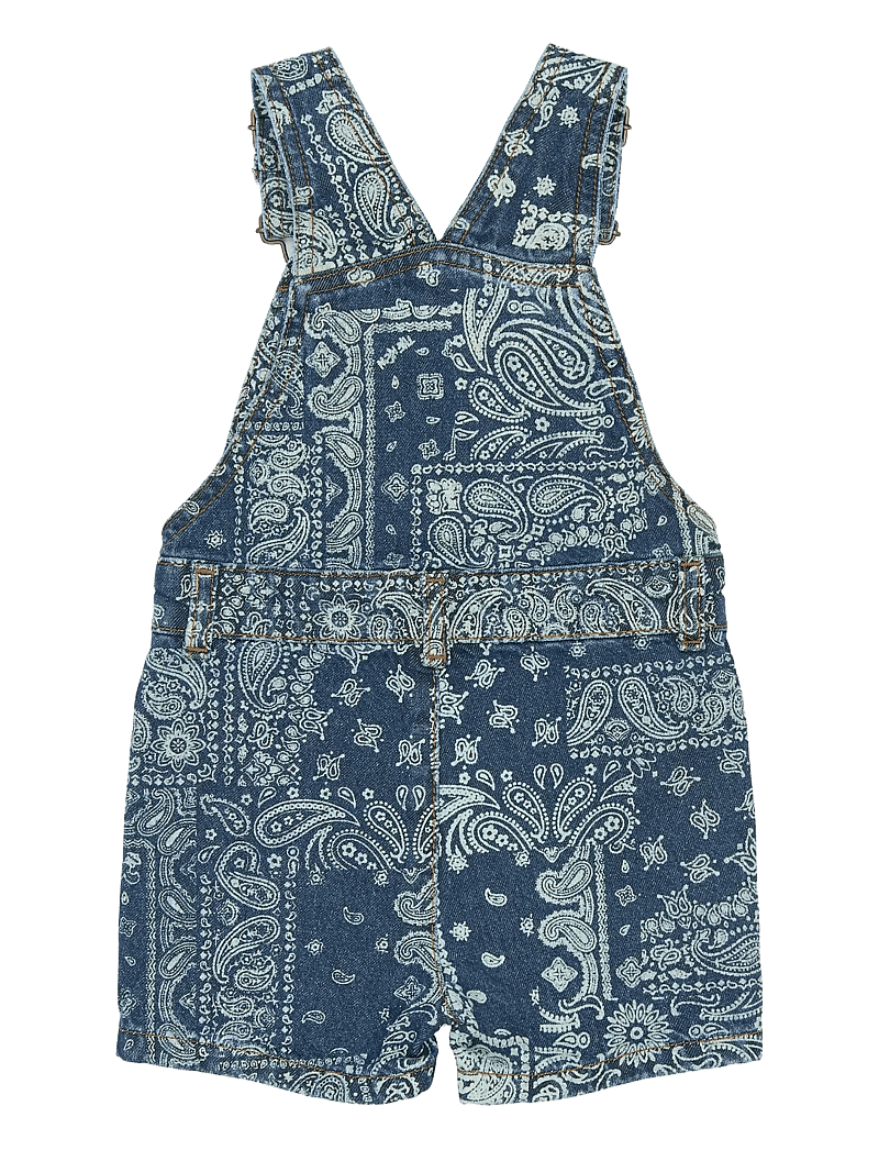 The New - TNSTStory Short Denim Dungarees - hängselbyxor - medium blue denim aop - 1