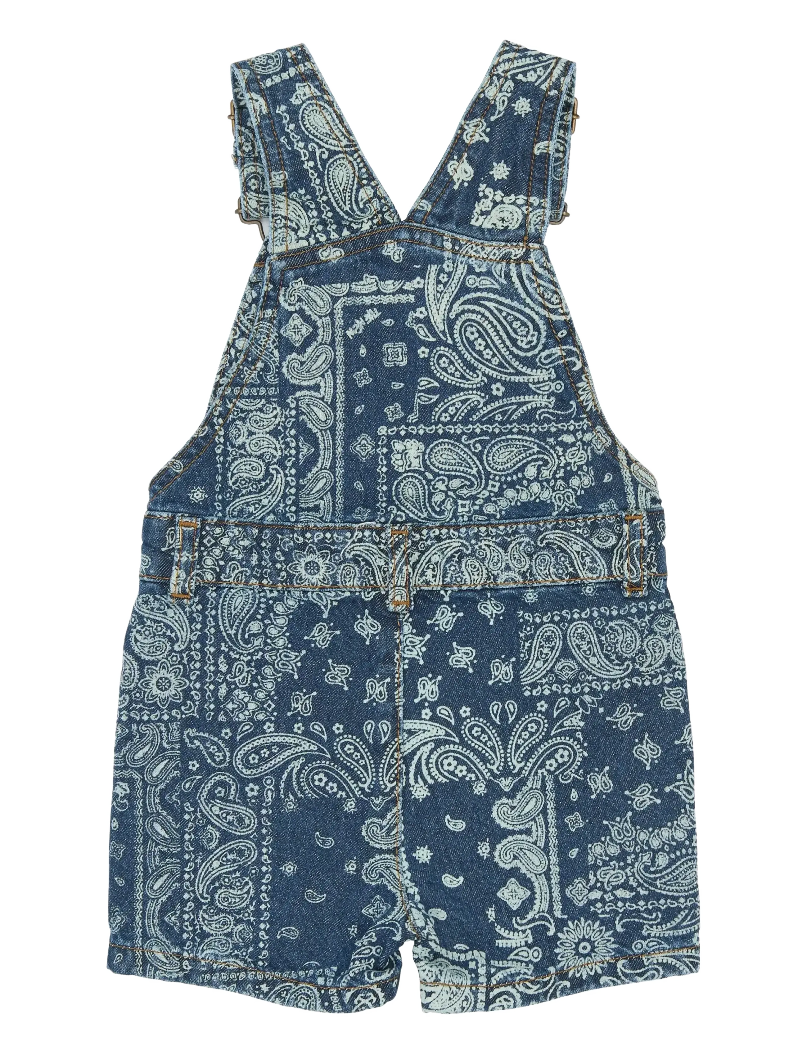 The New - TNSTStory Short Denim Dungarees - henkselihousut - medium blue denim aop - 1