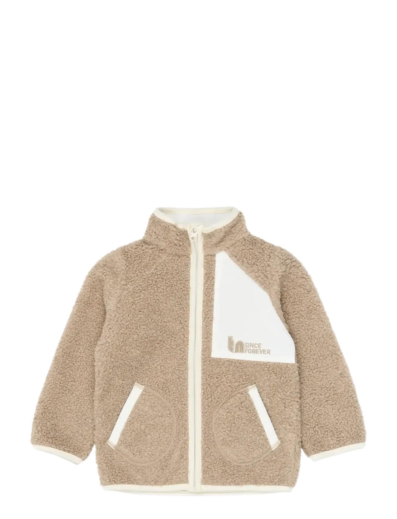The New Tnststormy Uni Teddy Jacket, 110, Fleece Oberbekleidung, Beige - Jackets, Kinder