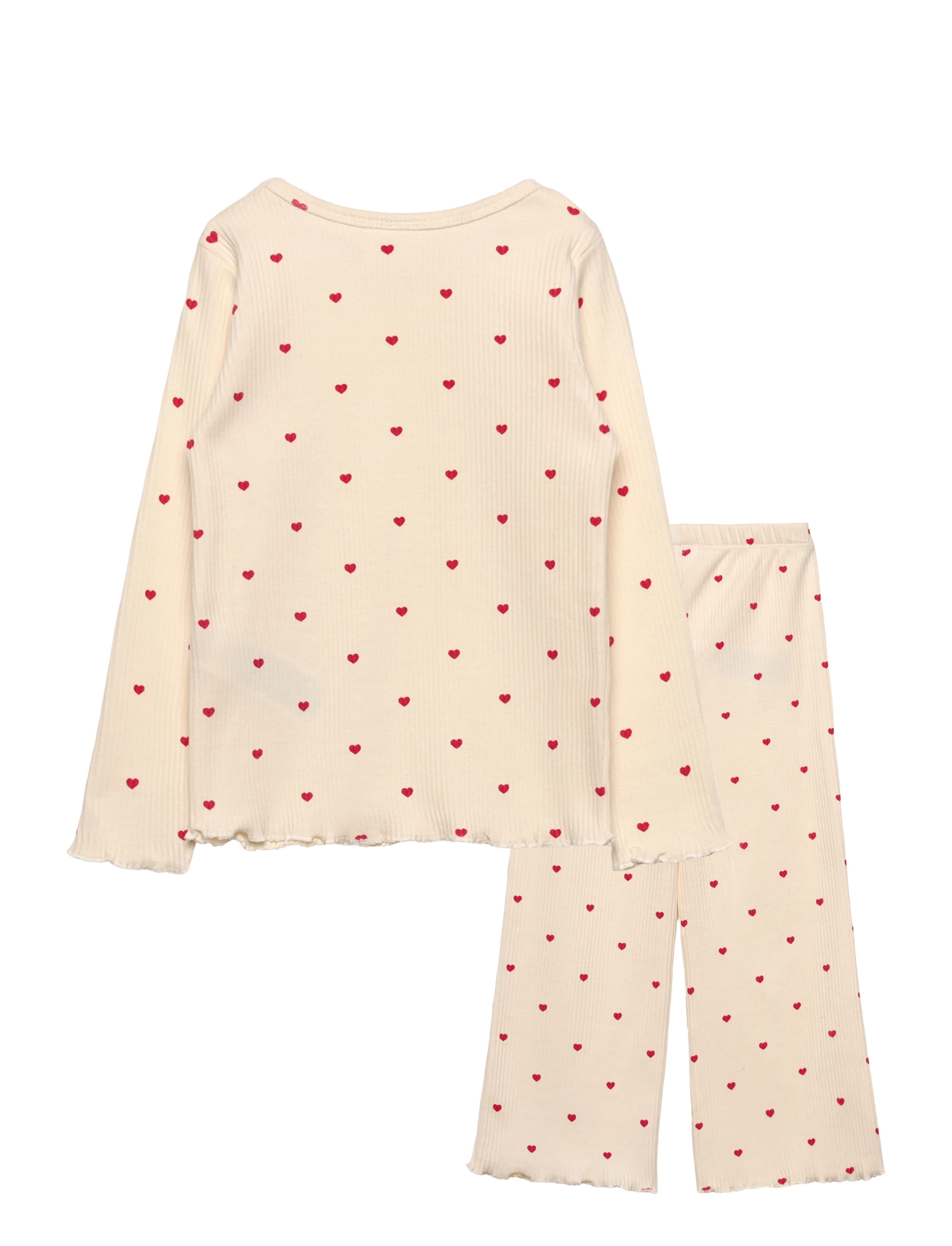 The New - TNSTHoliday Heart Rib Night Set - gardenia aop - 1
